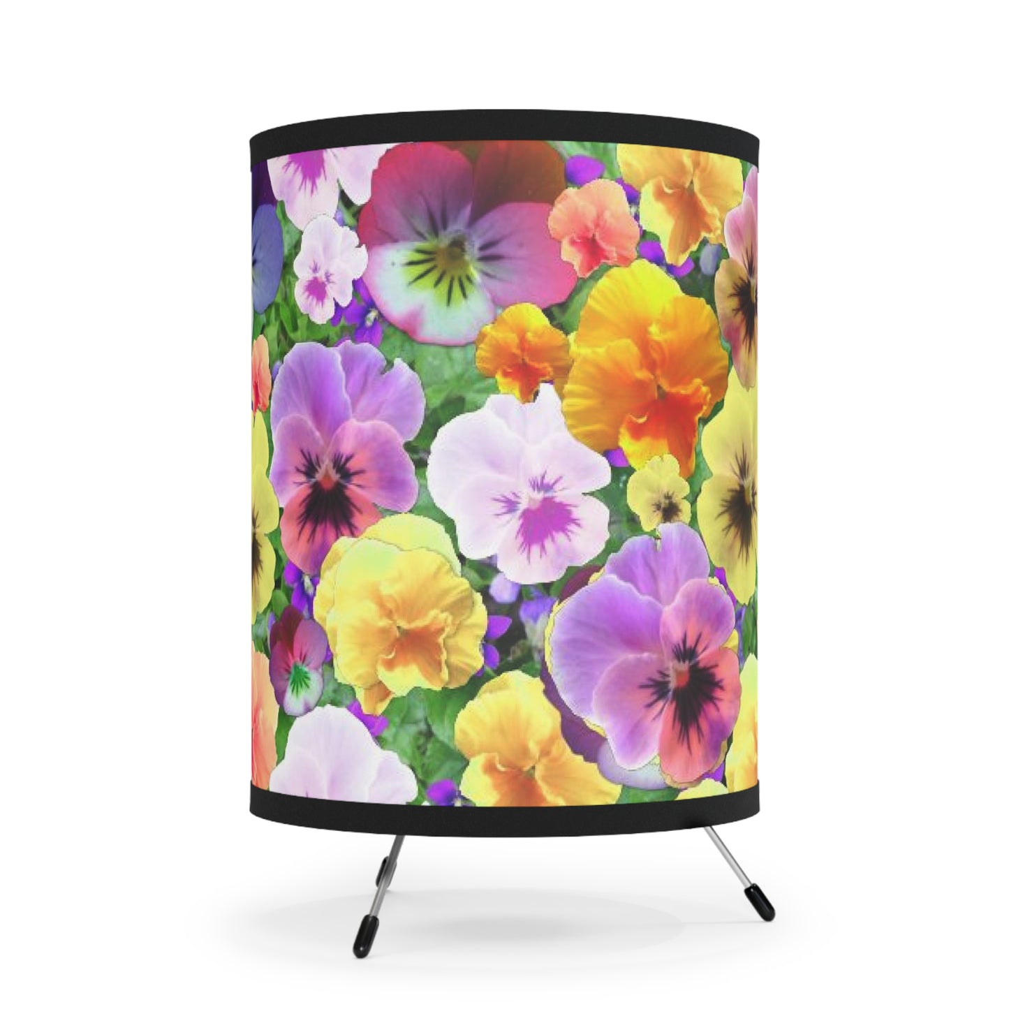 Pretty Pansies Tripod Lamp
