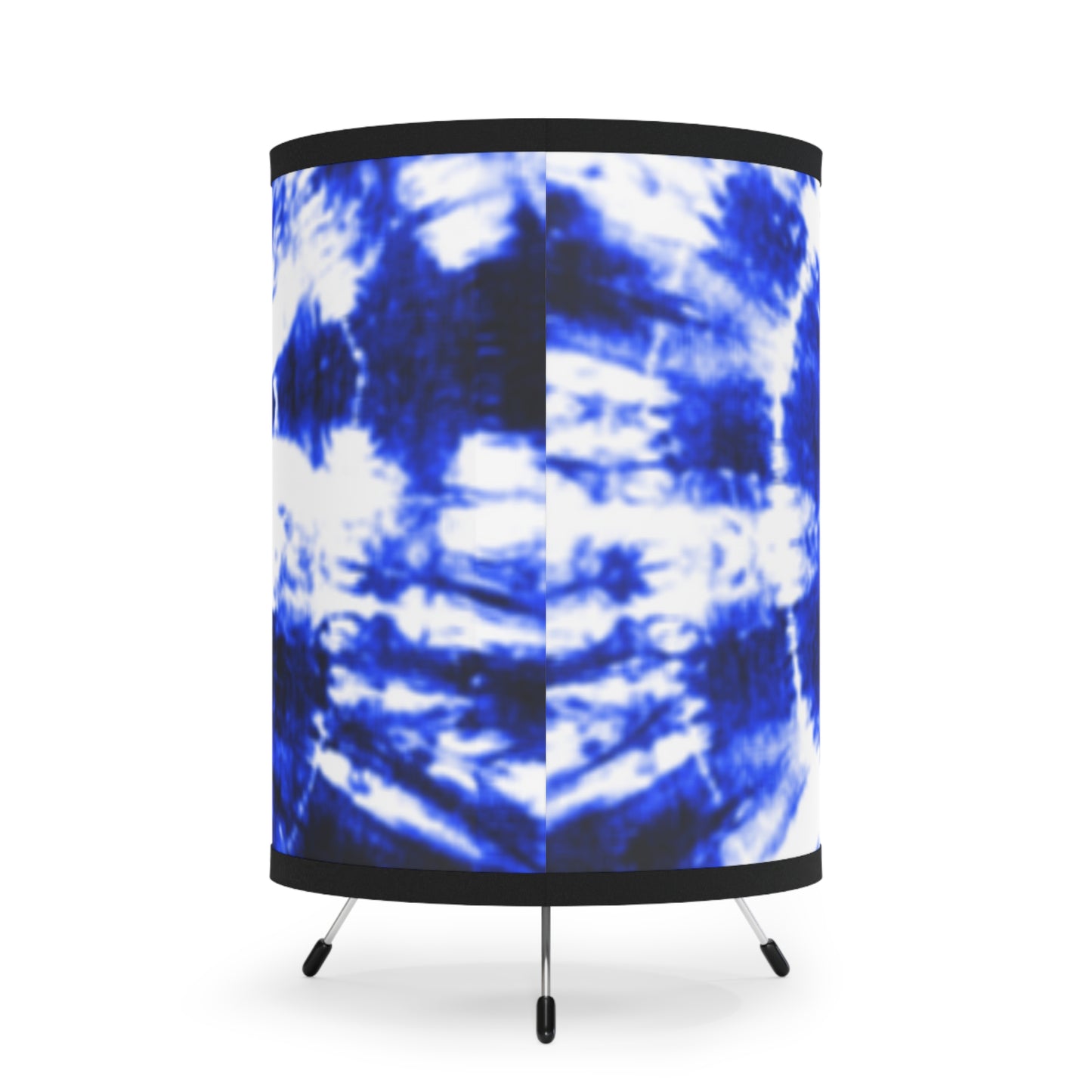 Blue Shibori Tie Dye Tripod Lamp