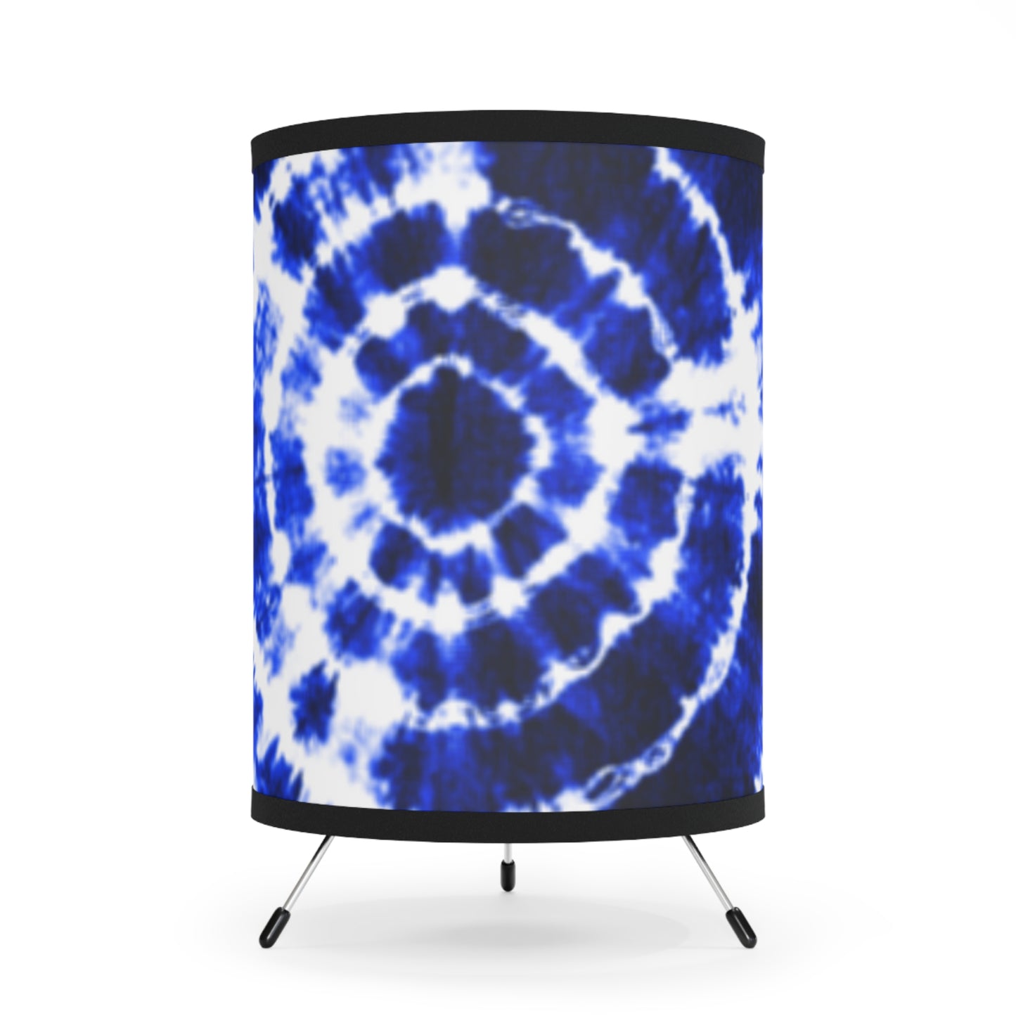Blue Shibori Tie Dye Tripod Lamp
