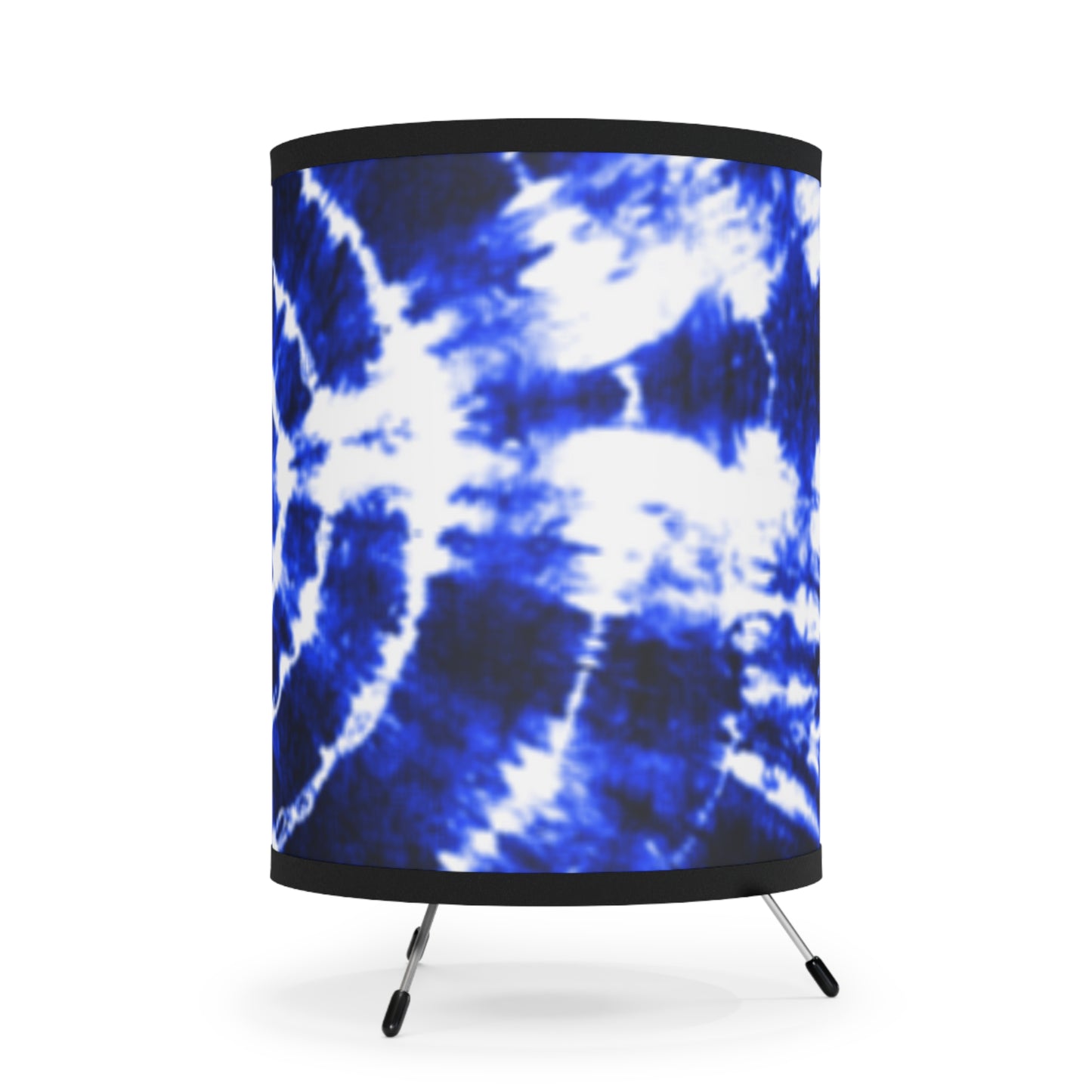 Blue Shibori Tie Dye Tripod Lamp