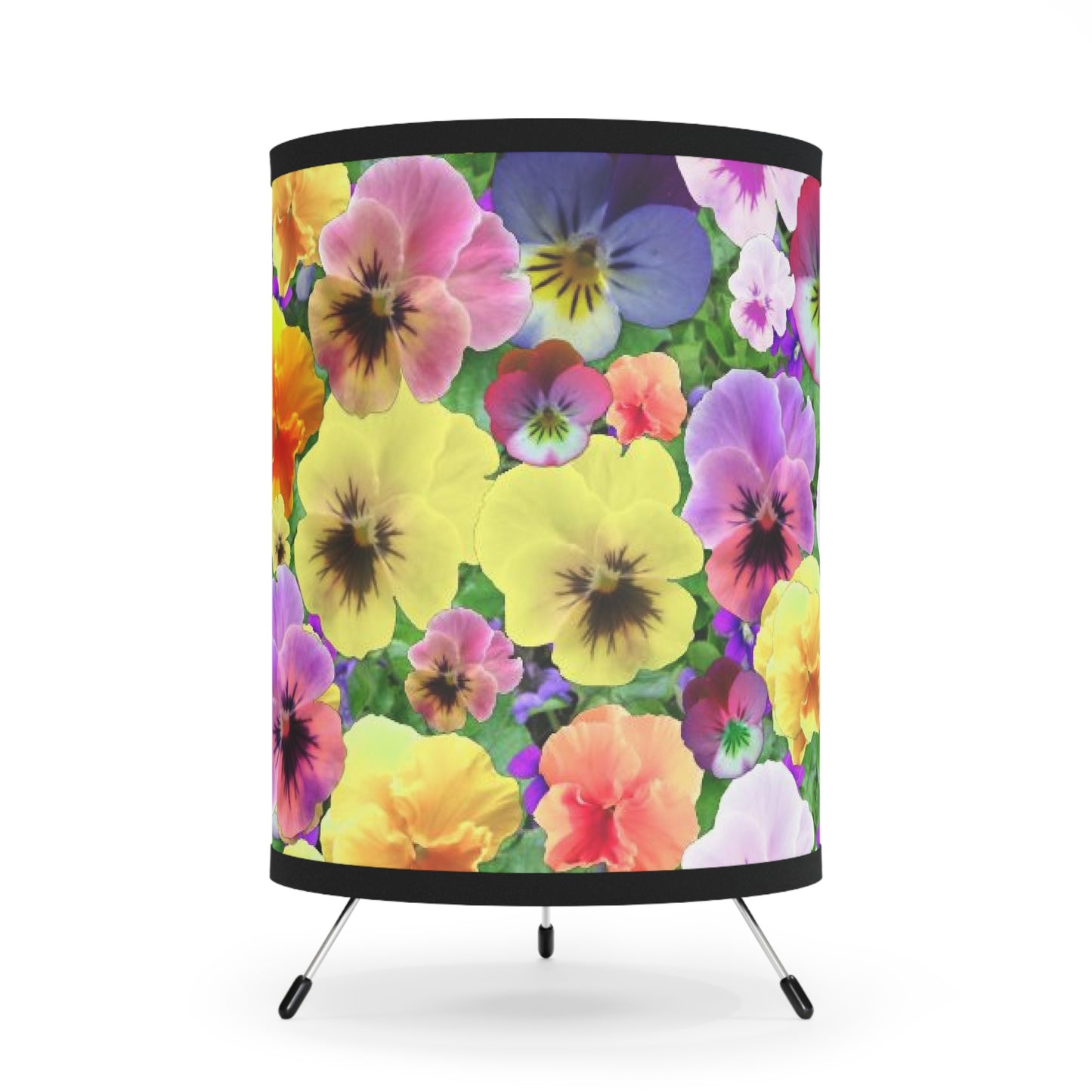 Pretty Pansies Tripod Lamp