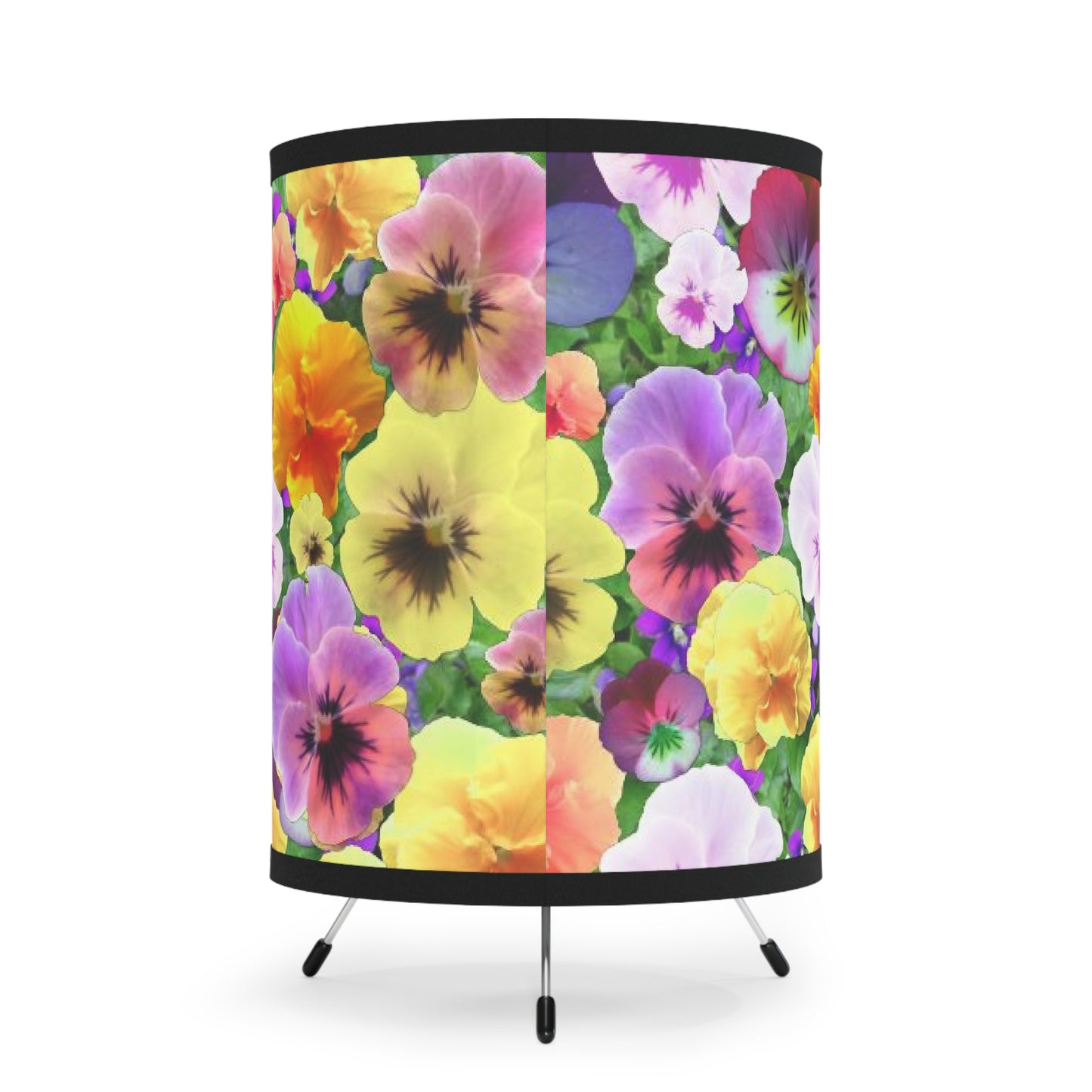 Pretty Pansies Tripod Lamp