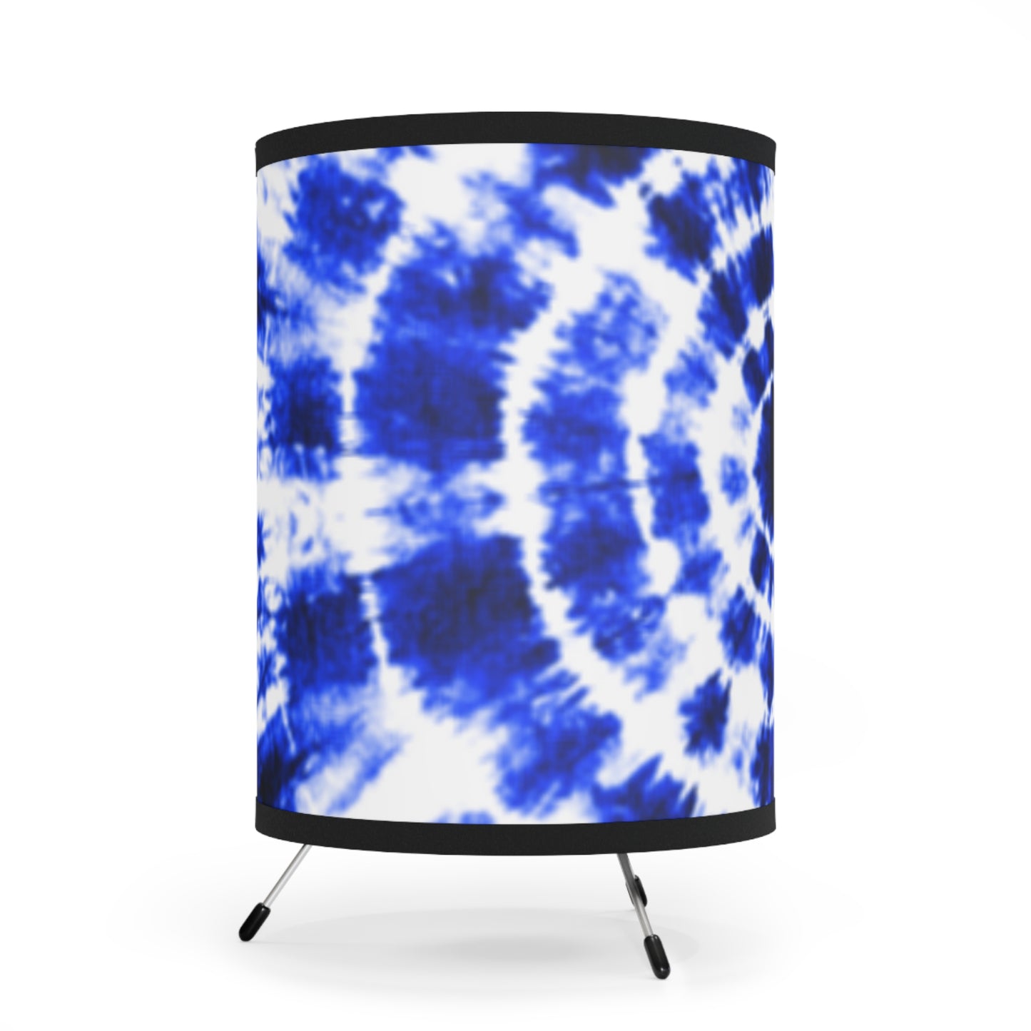 Blue Shibori Tie Dye Tripod Lamp