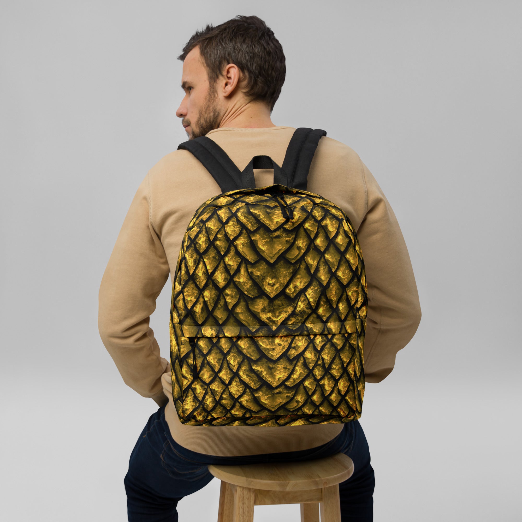 Gold Dragon Scale Backpack