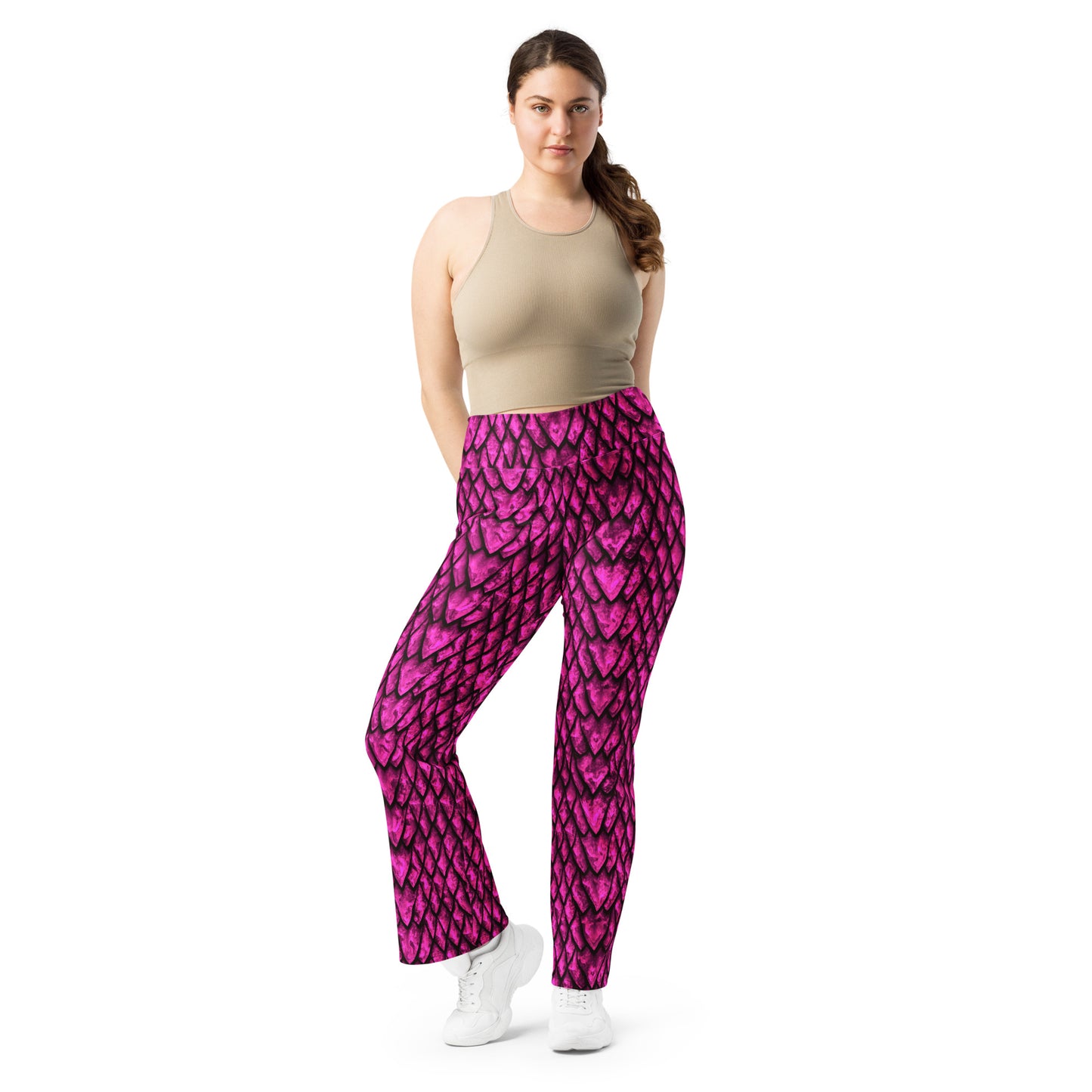 Tourmaline Dragon Scale Flare Leggings