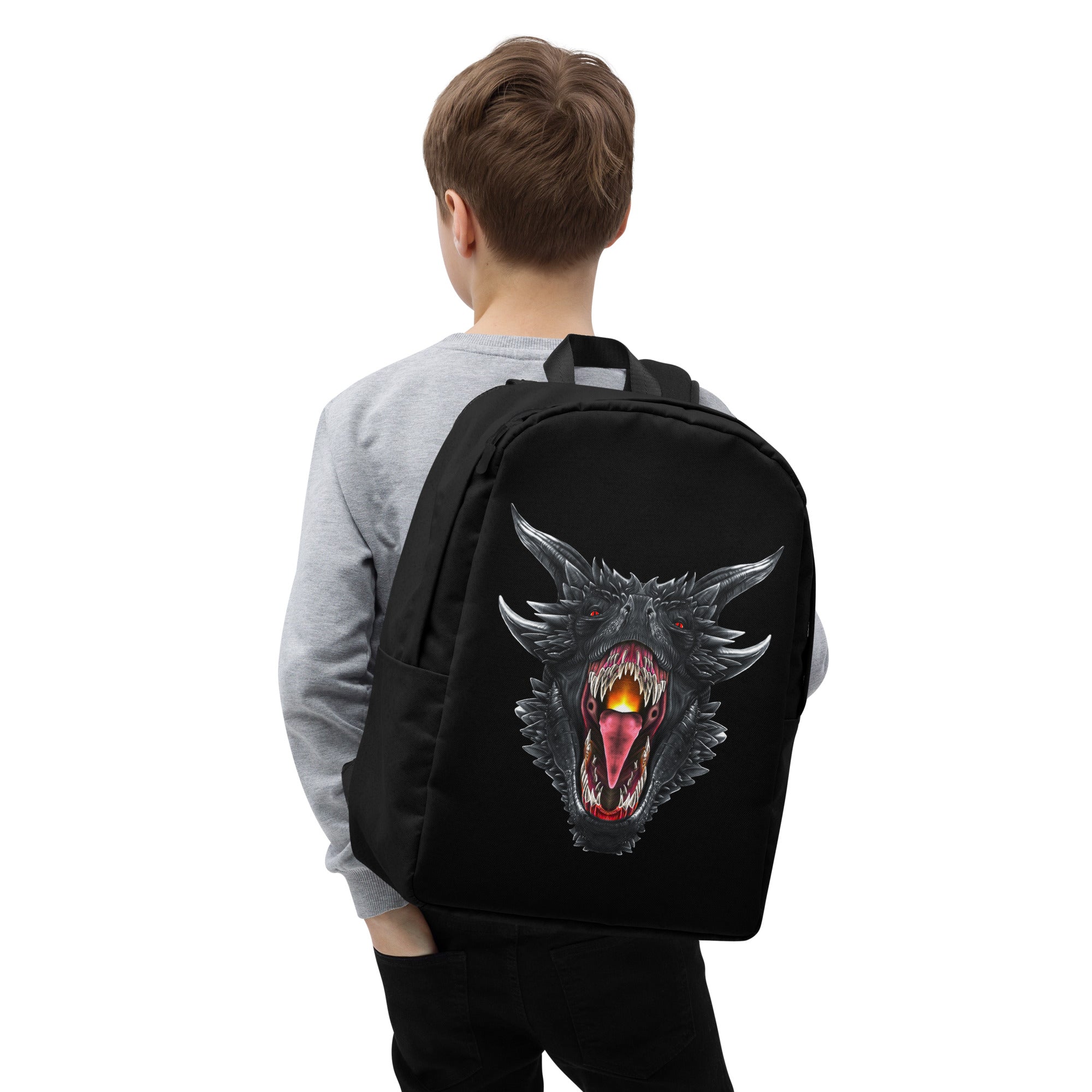 Roaring Black Dragon Minimalist Backpack