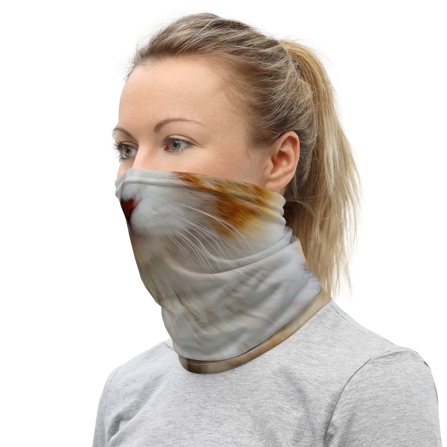Real Cat Face Print Neck Gaiter