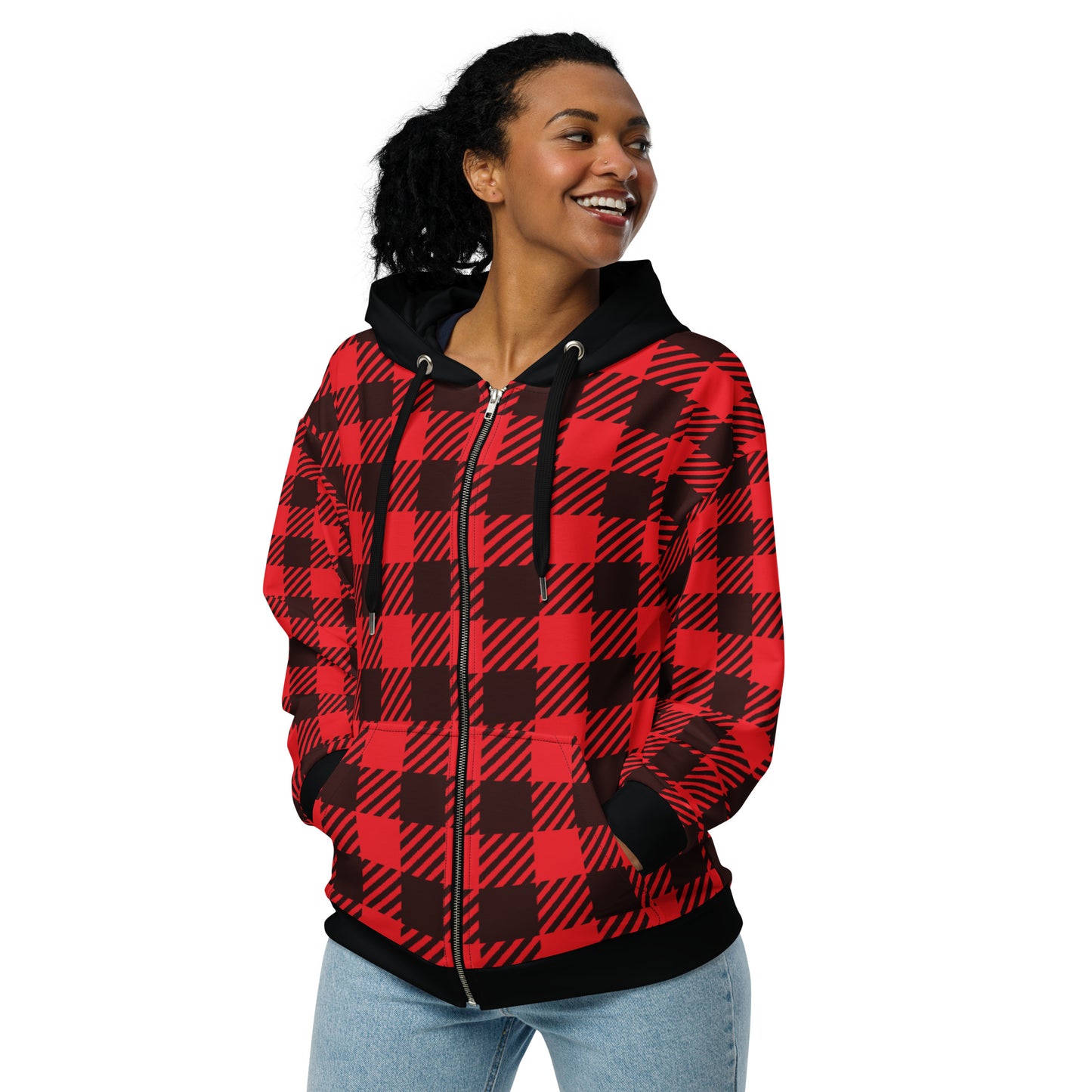 Buffalo Plaid Unisex Zip Hoodie