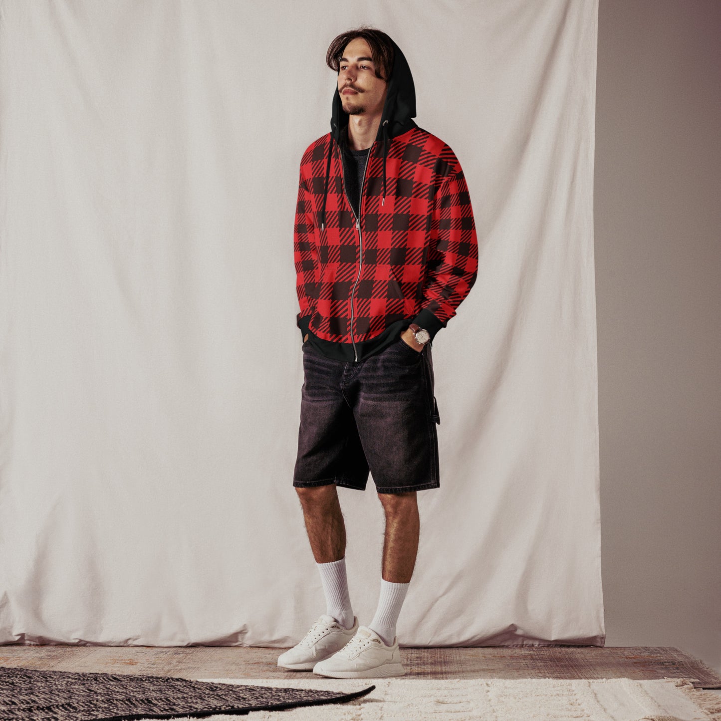 Buffalo Plaid Unisex Zip Hoodie