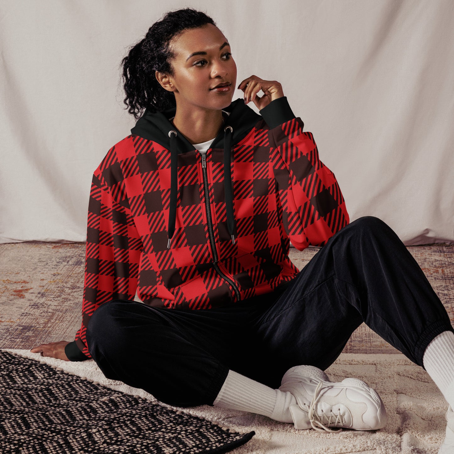 Buffalo Plaid Unisex Zip Hoodie