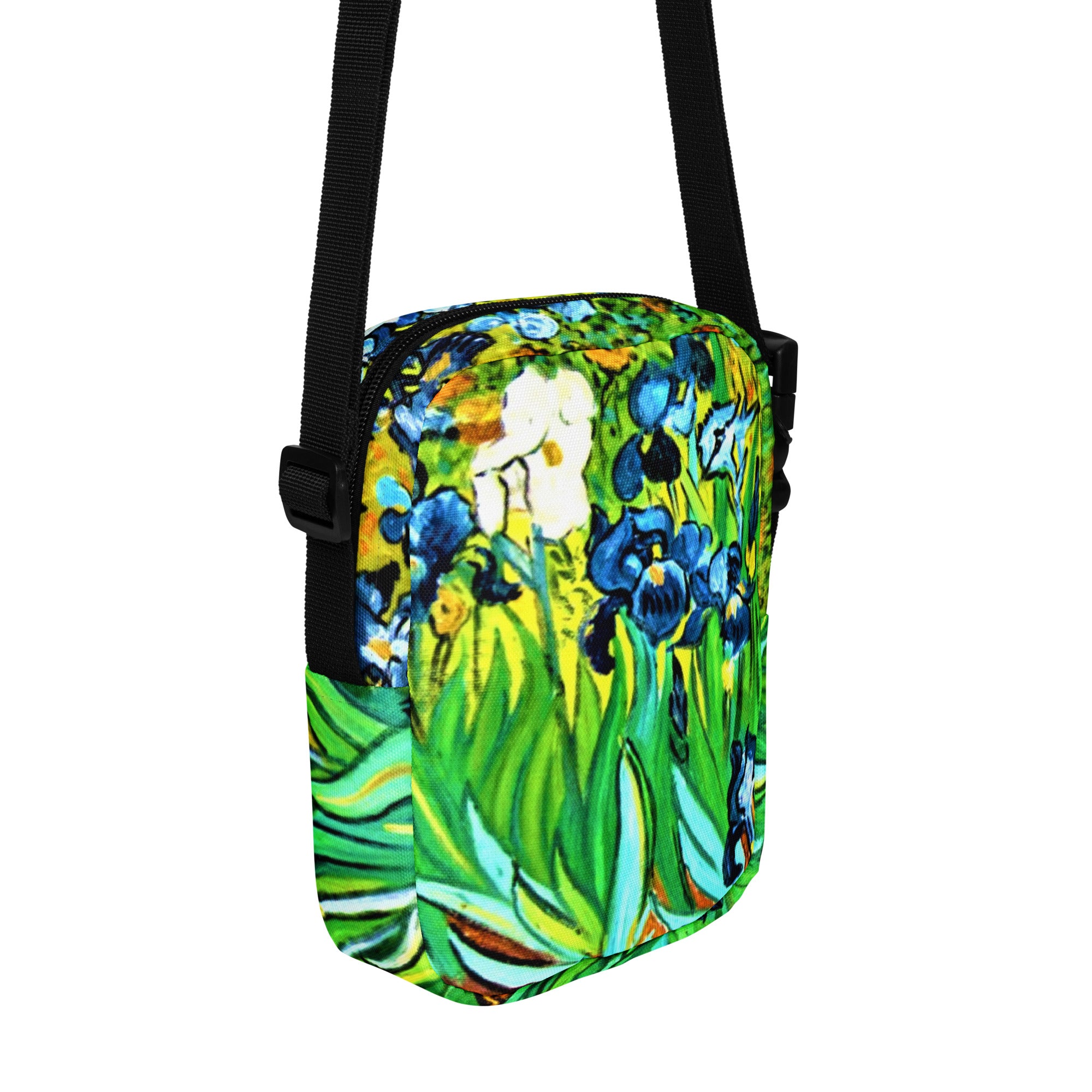 Irises by van Gogh Print Utility Crossbody Bag