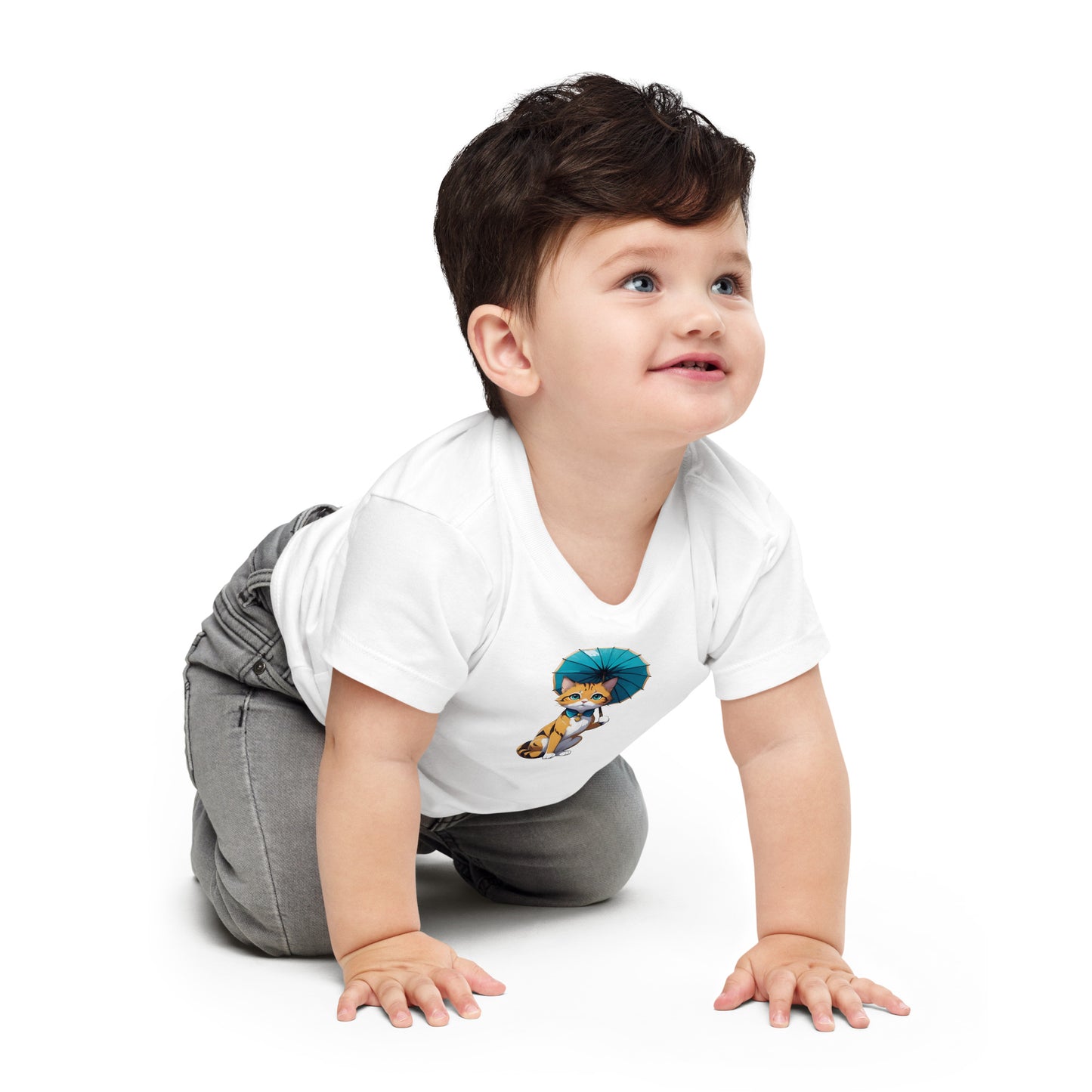 Kitten with a Parasol Baby Jersey Short Sleeve Tee