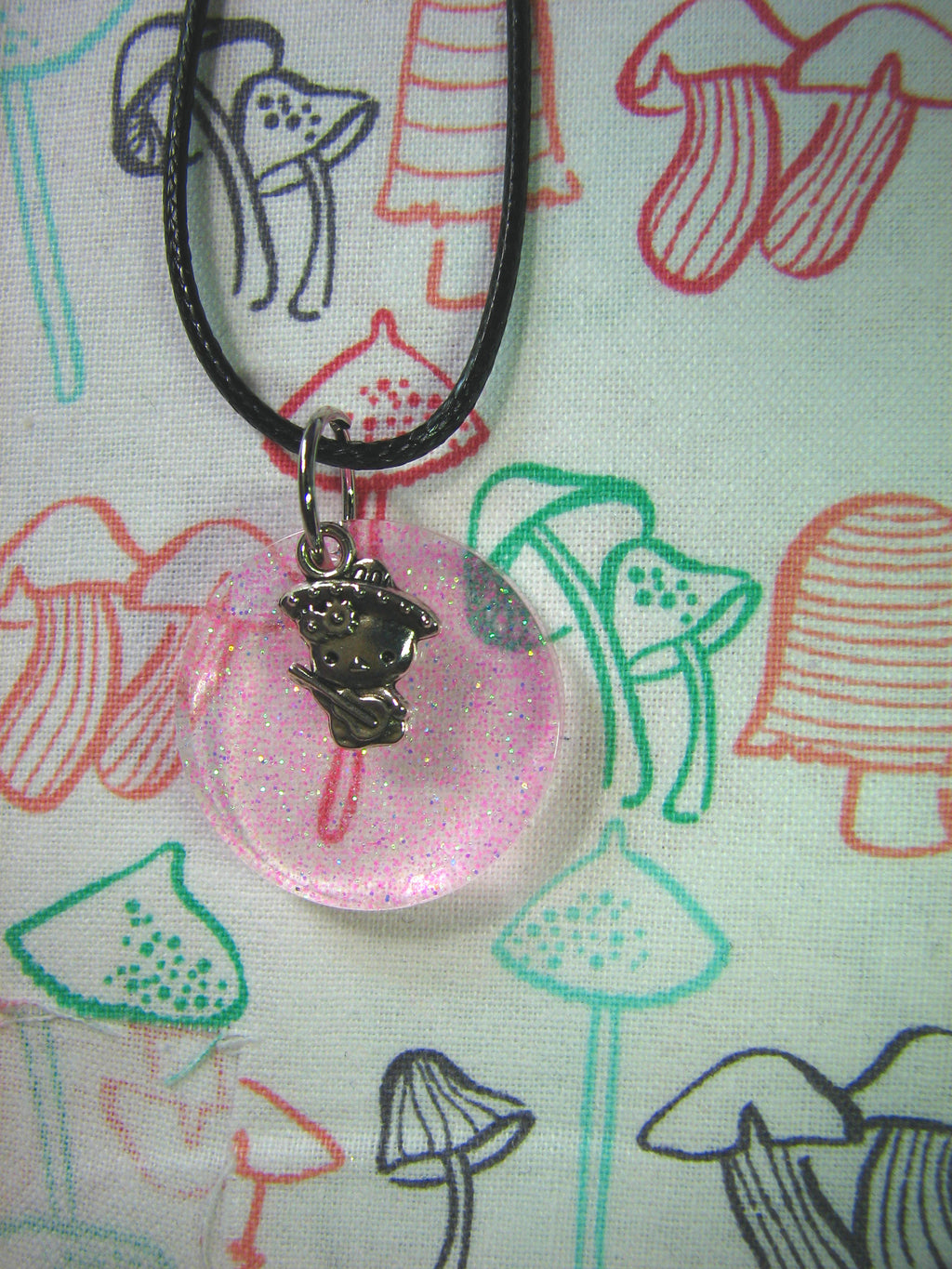 Guitar-Playing Cat Charm Necklace