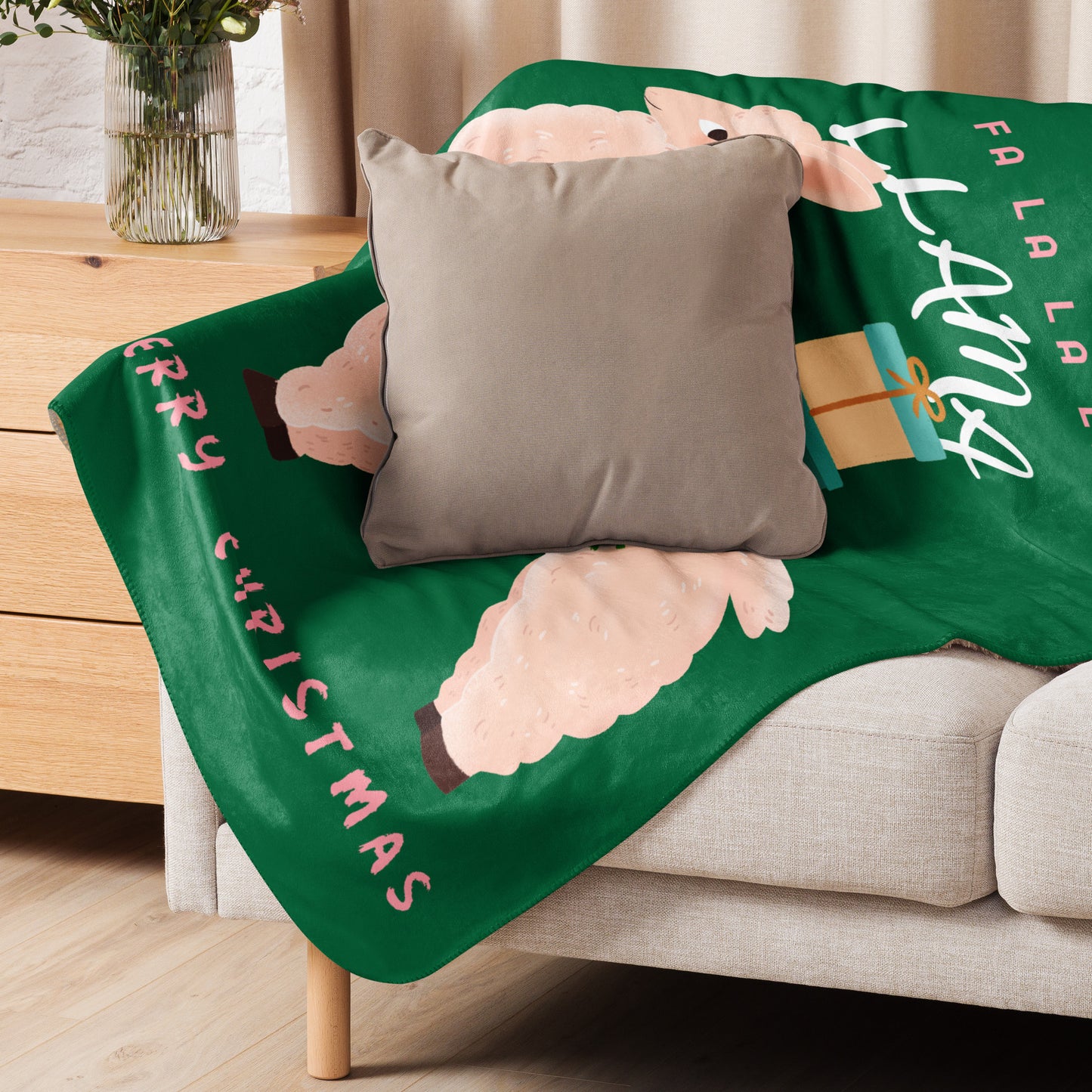 Fa La La La Llama Sherpa Blanket