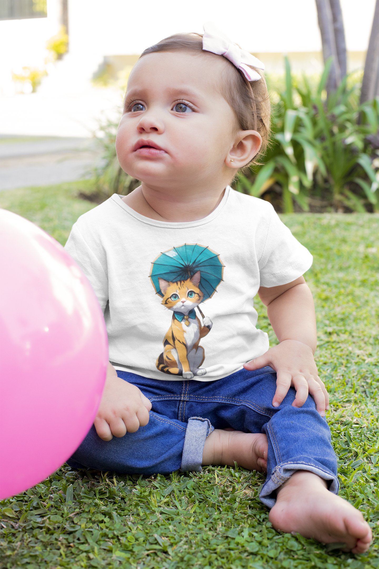 Kitten with a Parasol Baby Jersey Short Sleeve Tee