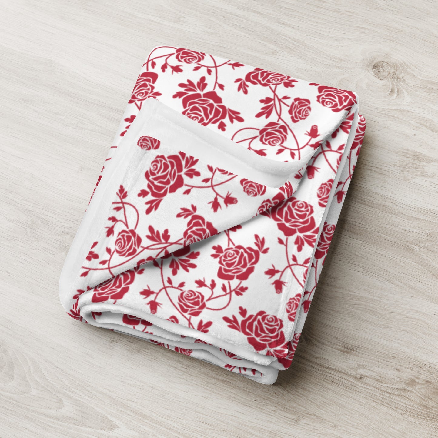 Rose Patterned Throw Blanket