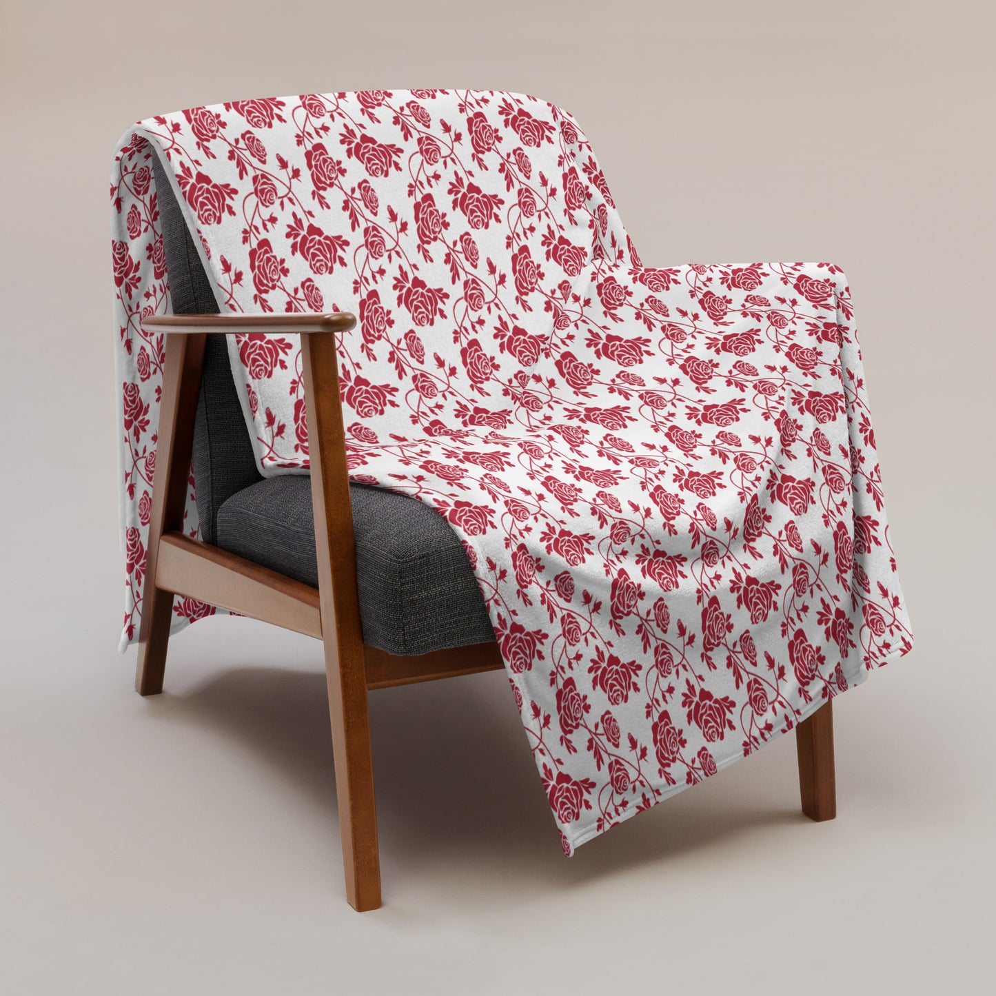 Rose Patterned Throw Blanket