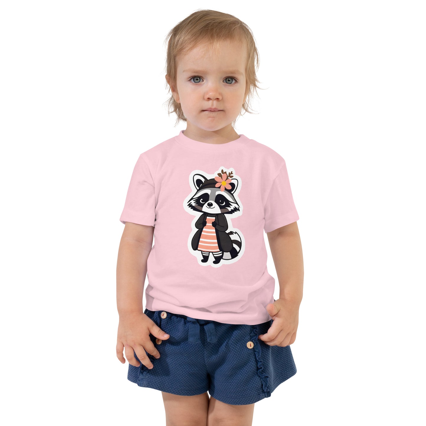 Raccoon Girl Toddler Short Sleeve Tee