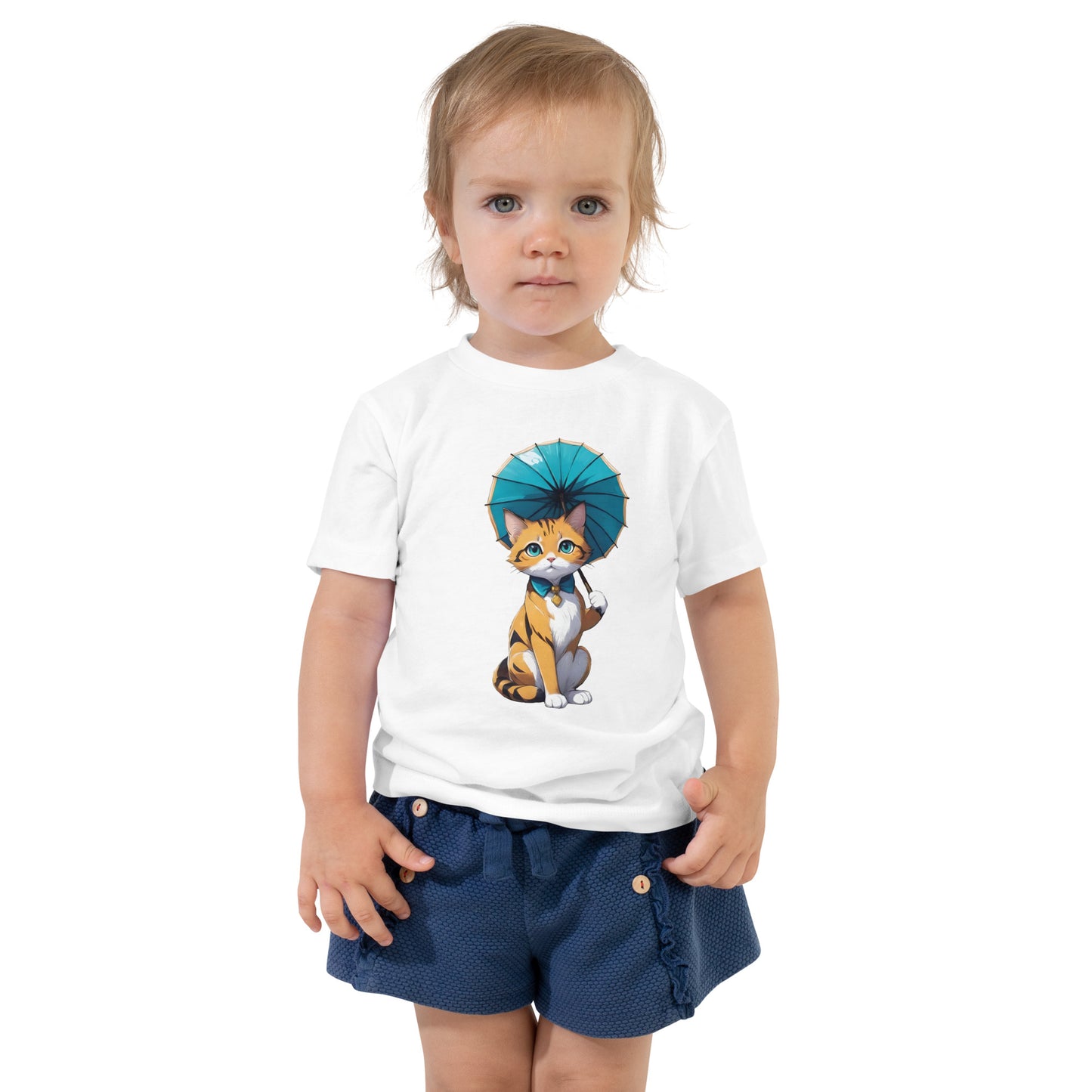 Kitten with a Parasol Toddler Short Sleeve Tee