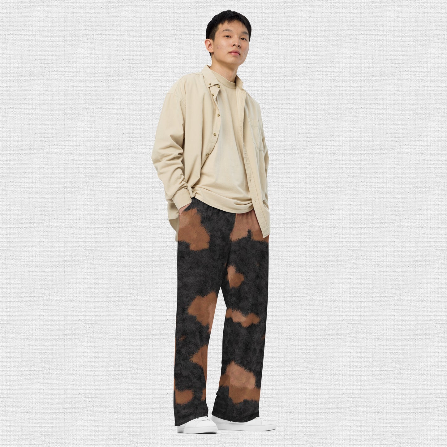 Patched Tortoiseshell Fur Print Unisex Pajama Pants