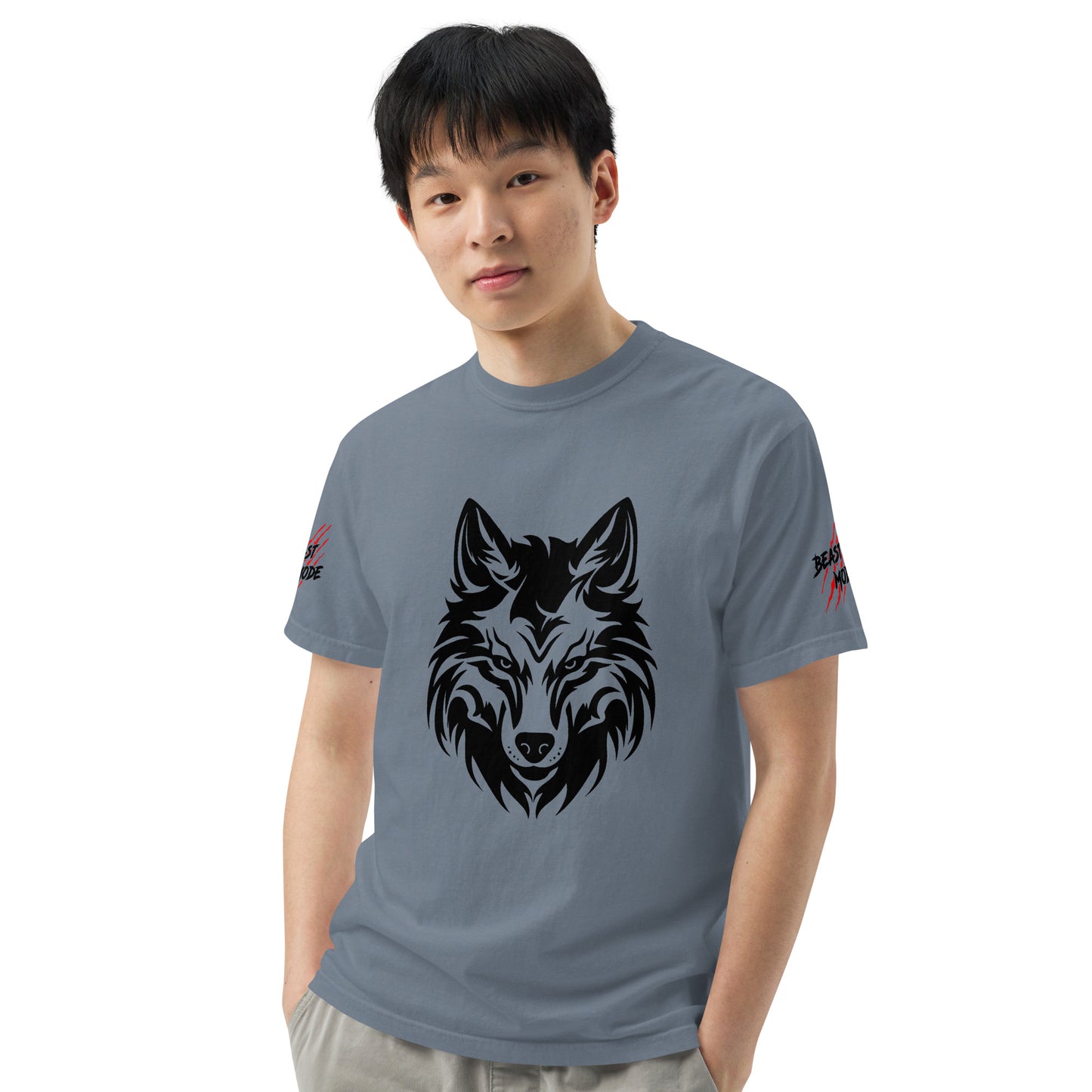 Beast Mode Wolf Unisex Garment-Dyed Heavyweight T-shirt