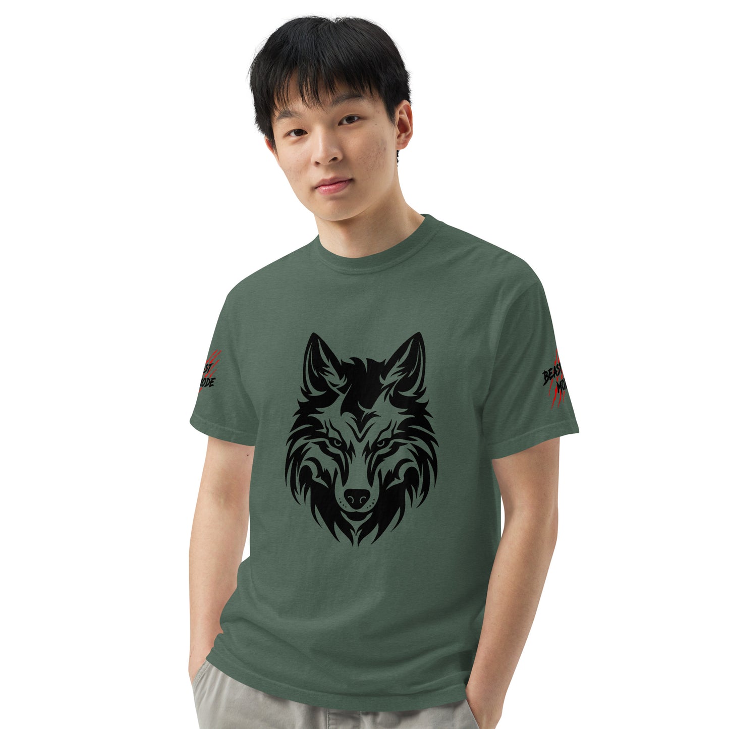 Beast Mode Wolf Unisex Garment-Dyed Heavyweight T-shirt