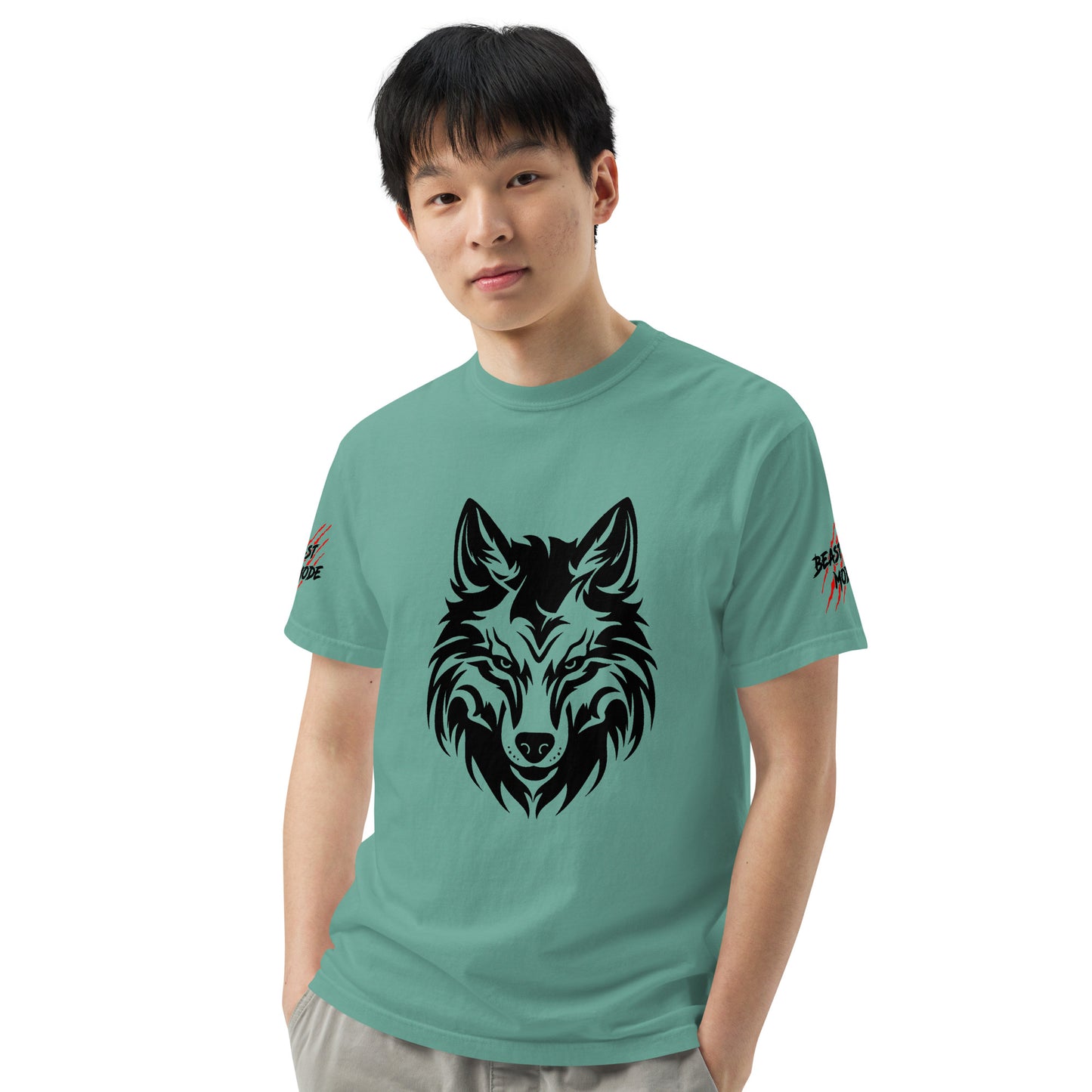 Beast Mode Wolf Unisex Garment-Dyed Heavyweight T-shirt