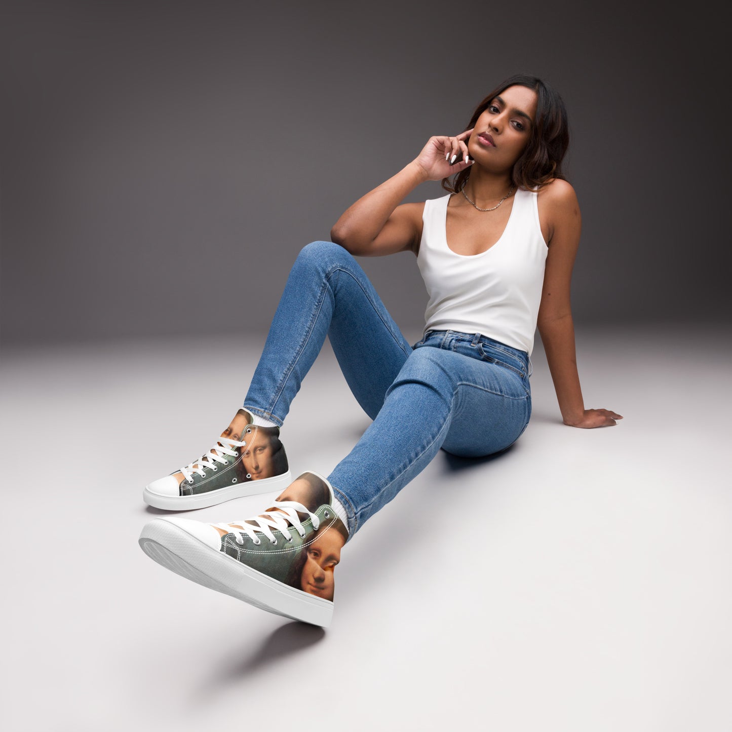 Mona Lisa Women’s High Top Canvas Shoes