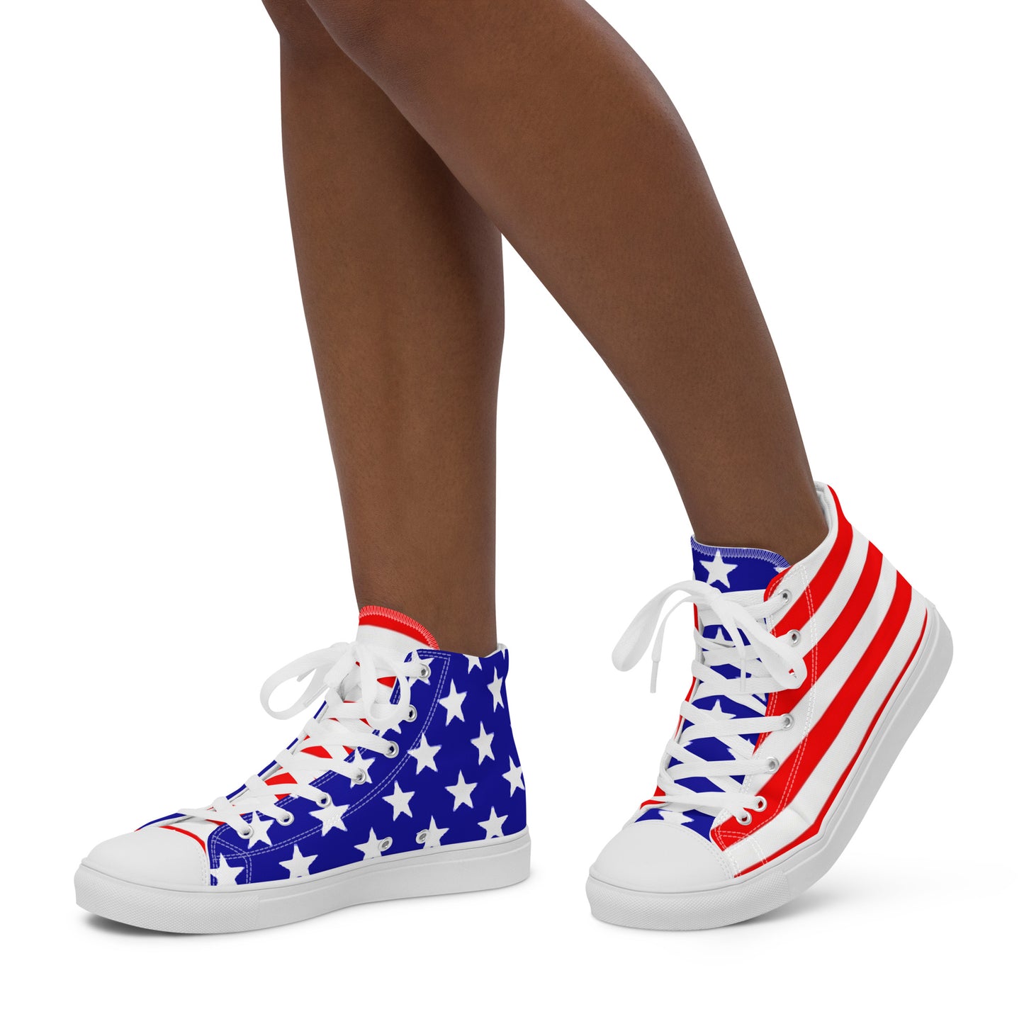 Stars and Stripes Women’s High Top Canvas Shoes