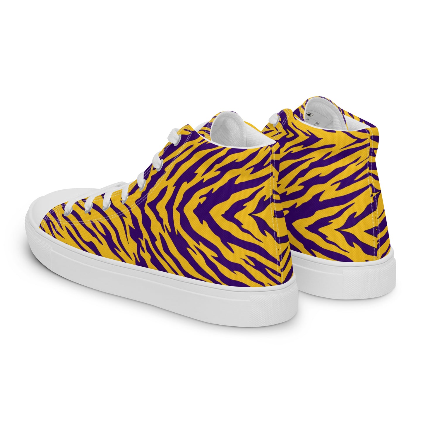 Purple and Gold Women’s High Top Canvas Shoes