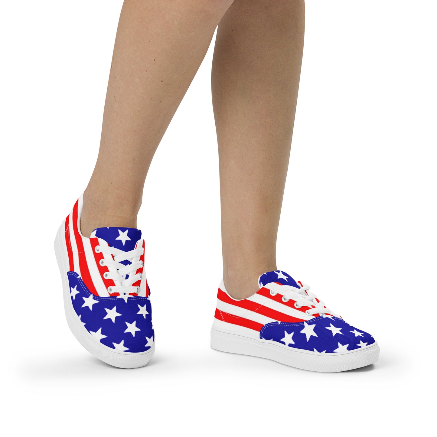 Stars and Stripes Women’s Lace-up Canvas Shoes