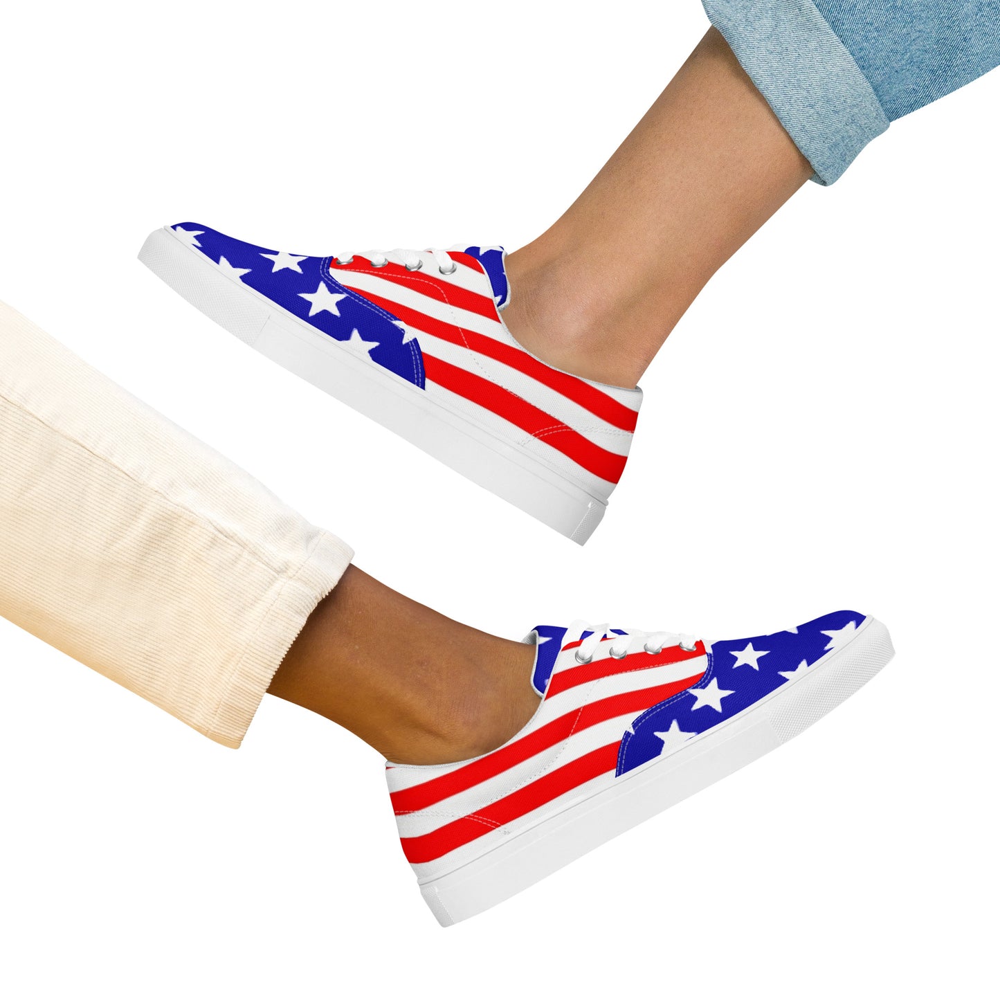 Stars and Stripes Women’s Lace-up Canvas Shoes