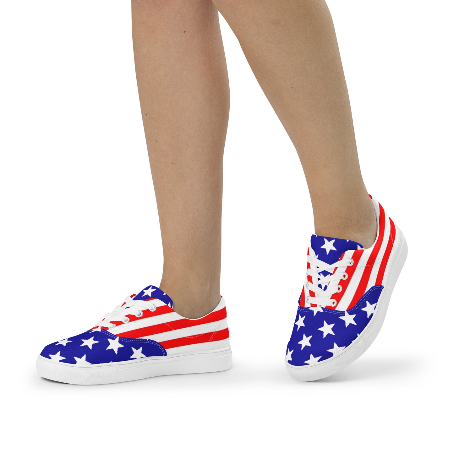 Stars and Stripes Women’s Lace-up Canvas Shoes