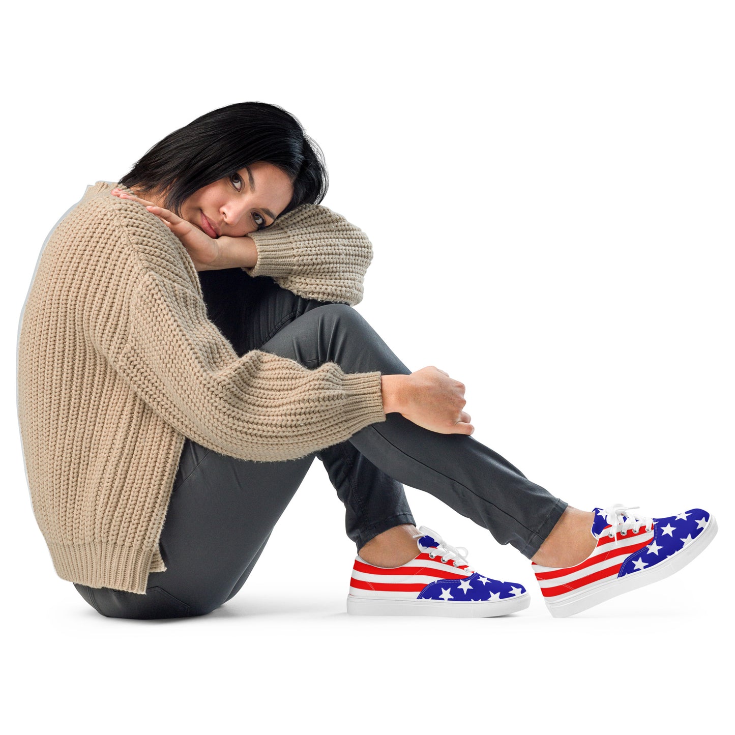 Stars and Stripes Women’s Lace-up Canvas Shoes