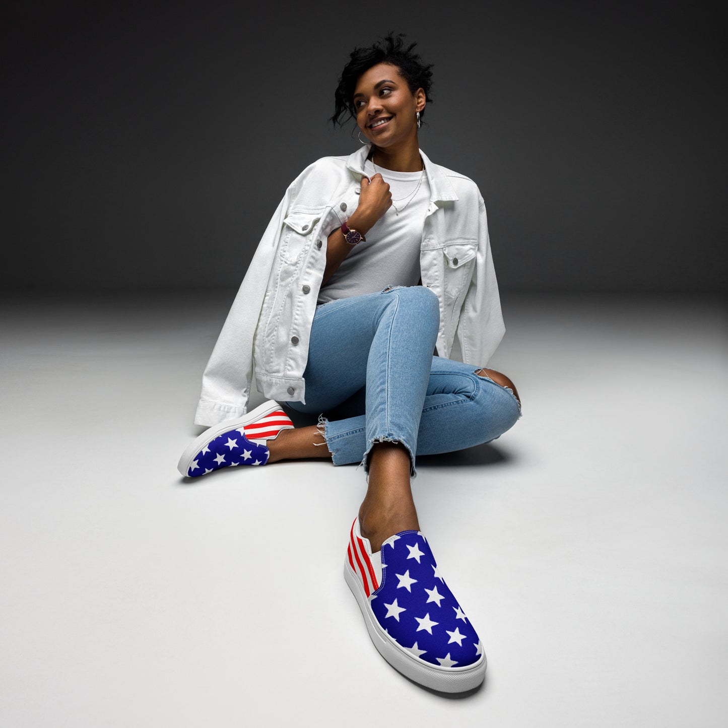 Stars and Stripes Women’s Slip-on Canvas Shoes