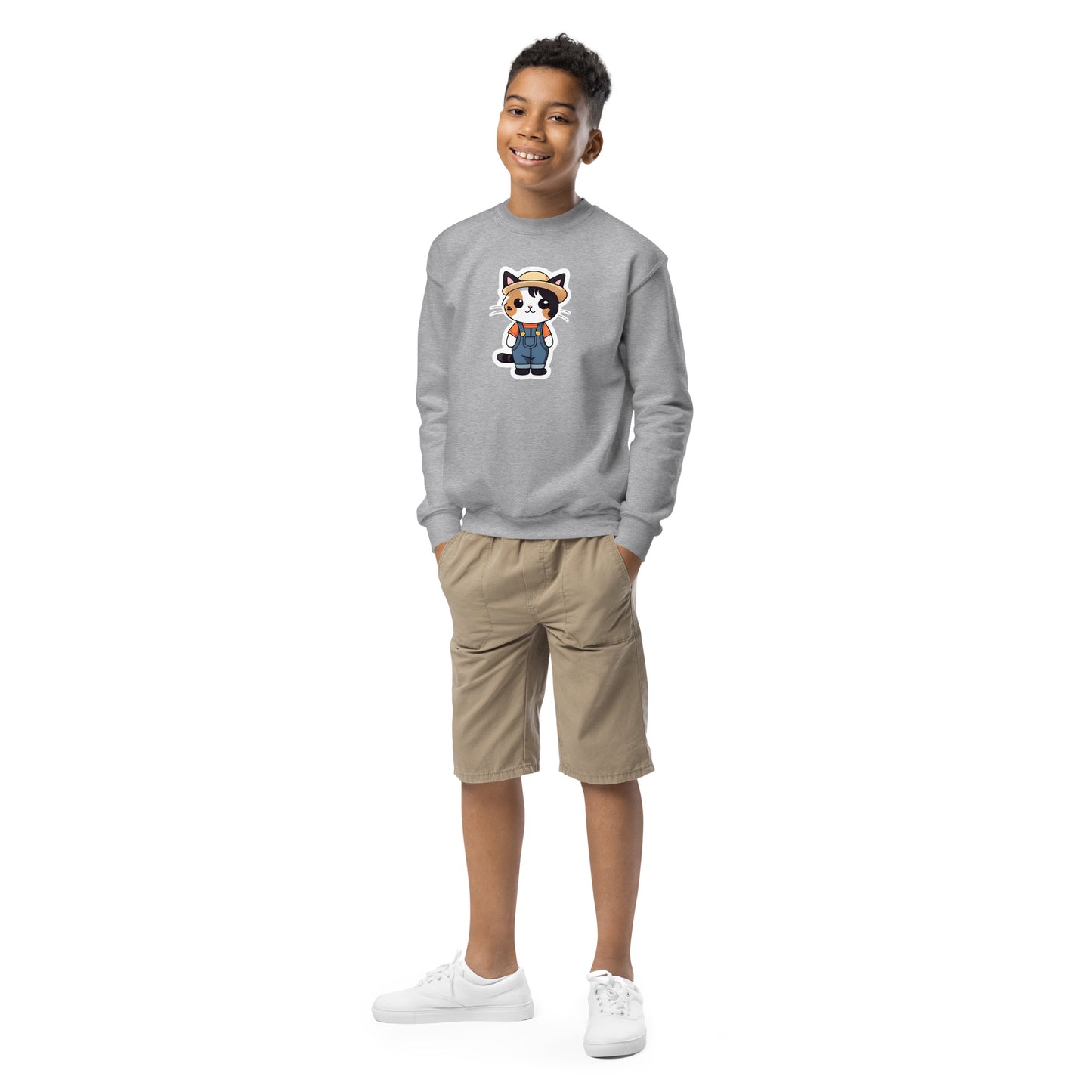 Farmboy Kitten Youth Crewneck Sweatshirt
