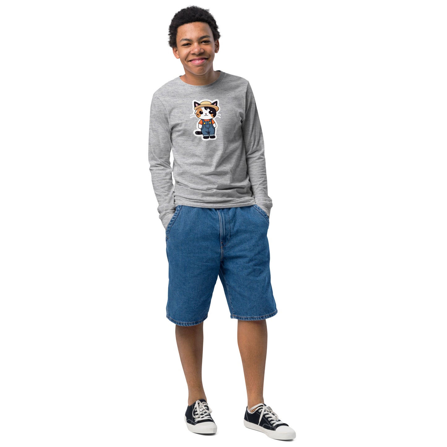 Farmboy Kitten Youth Long Sleeve Tee