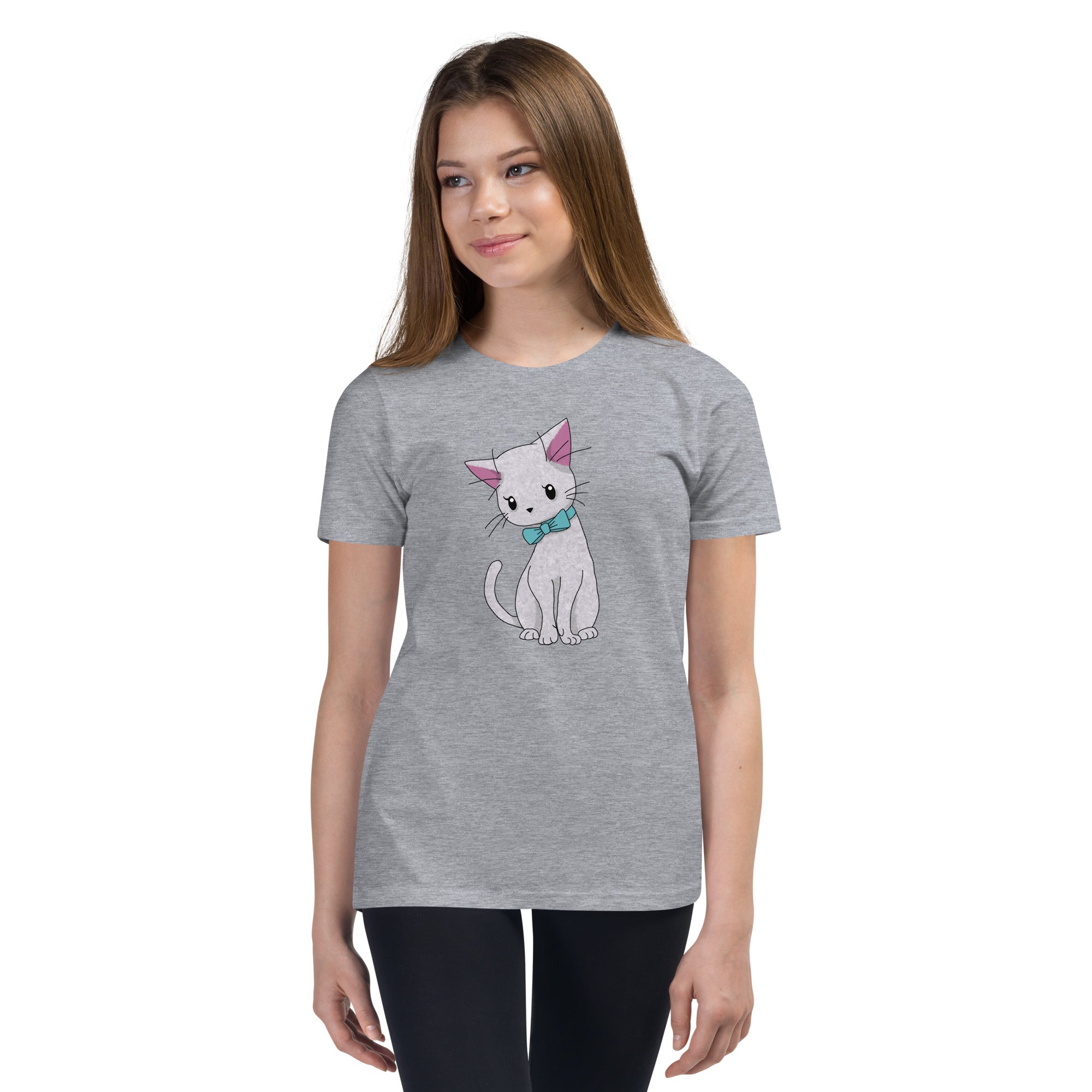 Cat With Bow Tie Youth Short Sleeve T-Shirt