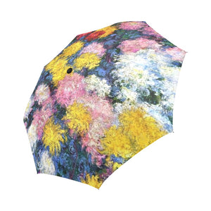 Carnations Automatic Foldable Umbrella