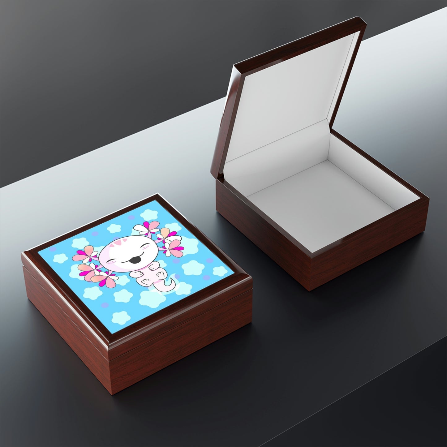 Happy Axolotl Jewelry Box