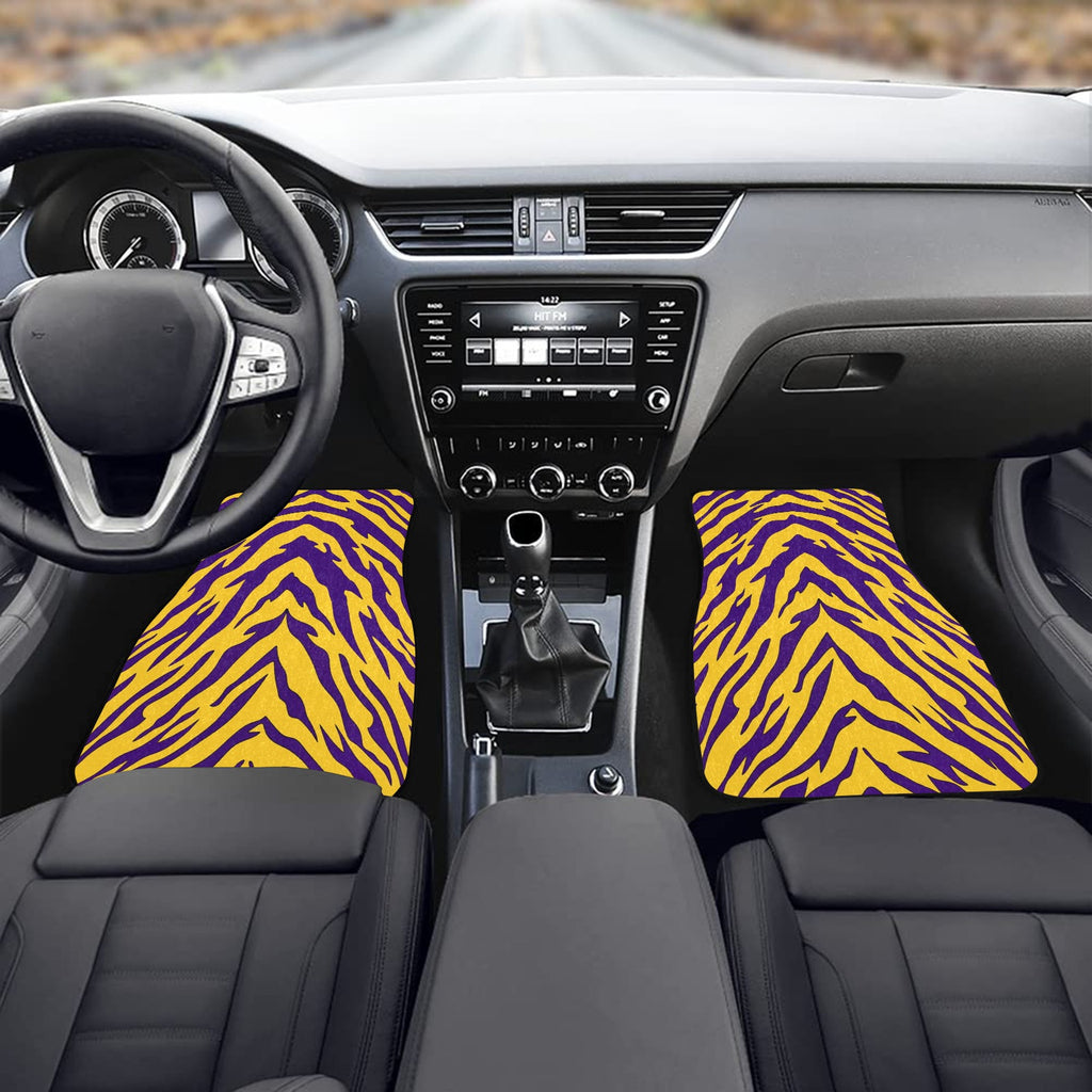 Purple and Gold Tiger Stripe Front Floor Mats (2pcs)