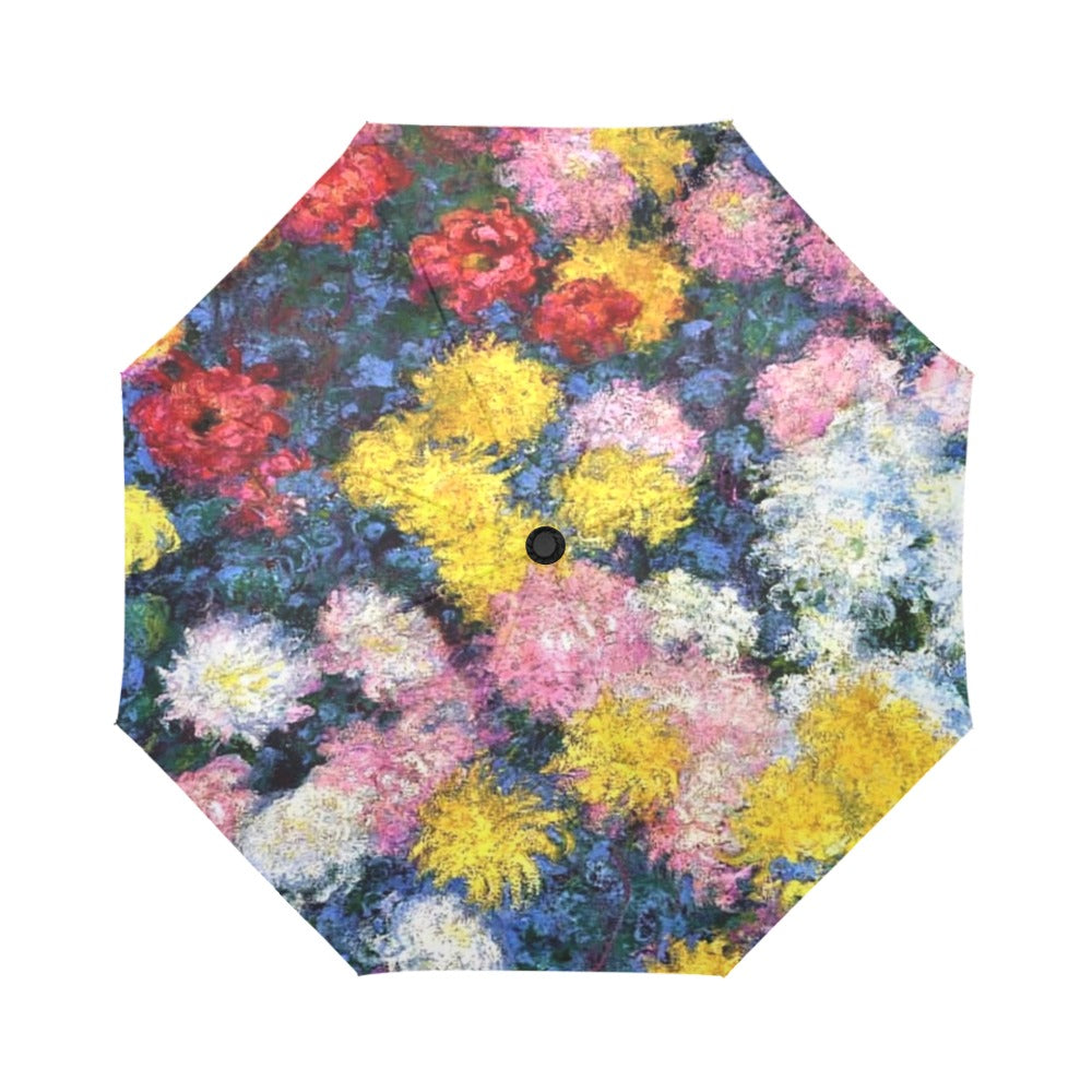 Carnations Automatic Foldable Umbrella