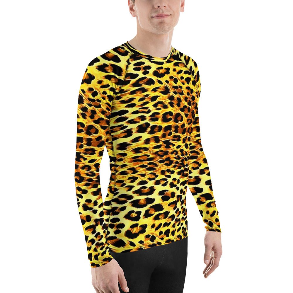 Leopard Print Men's Rash Guard