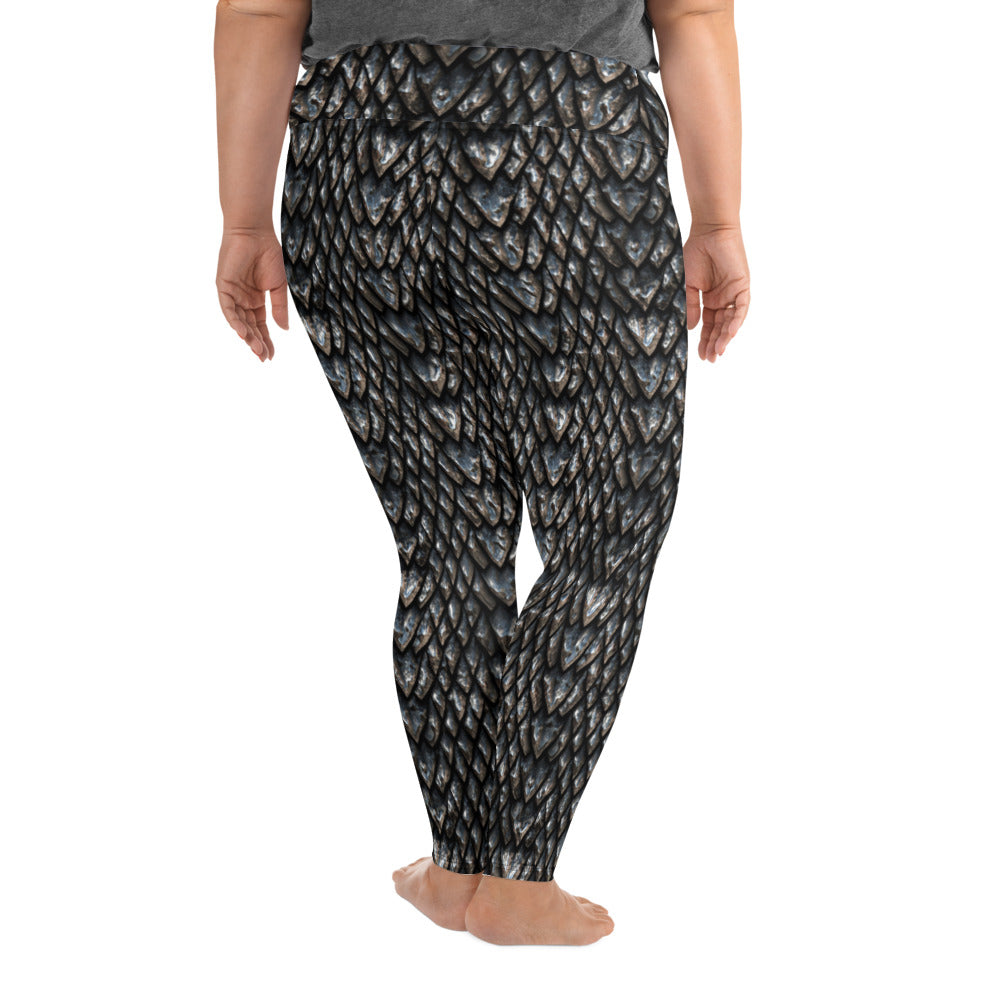 Onyx Dragon Scale Plus Size Leggings