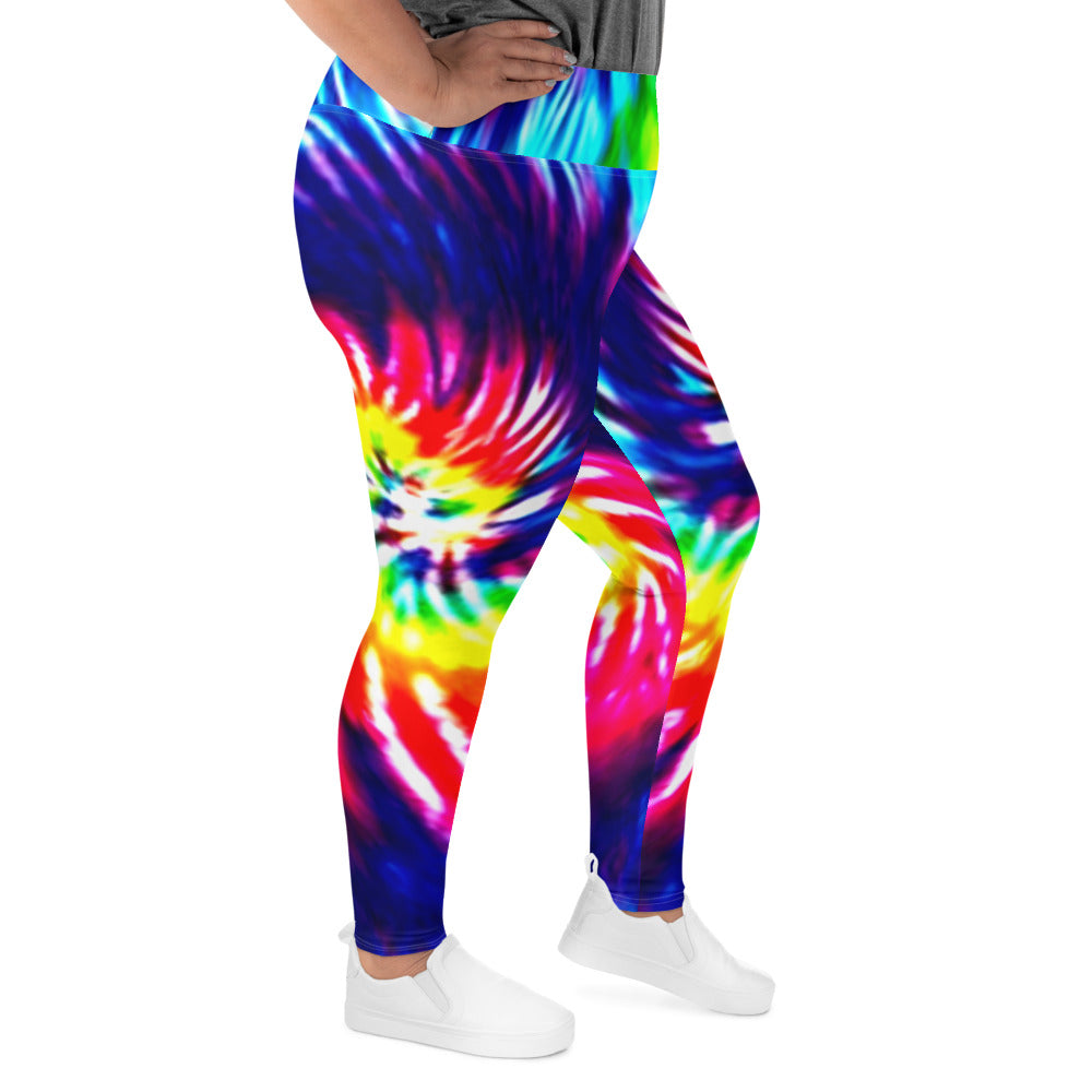 Bright Tie Dye Plus Size Leggings