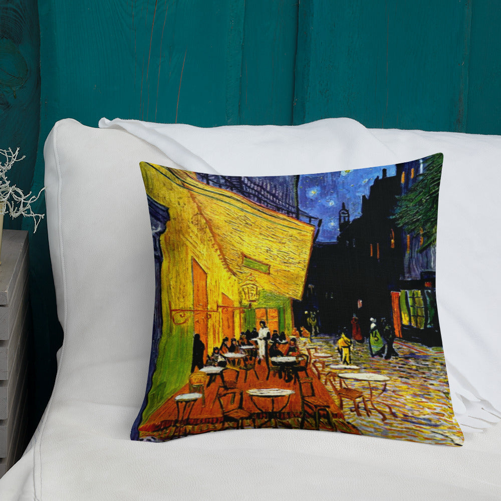 Cafe Terrace by van Gogh Premium Pillow