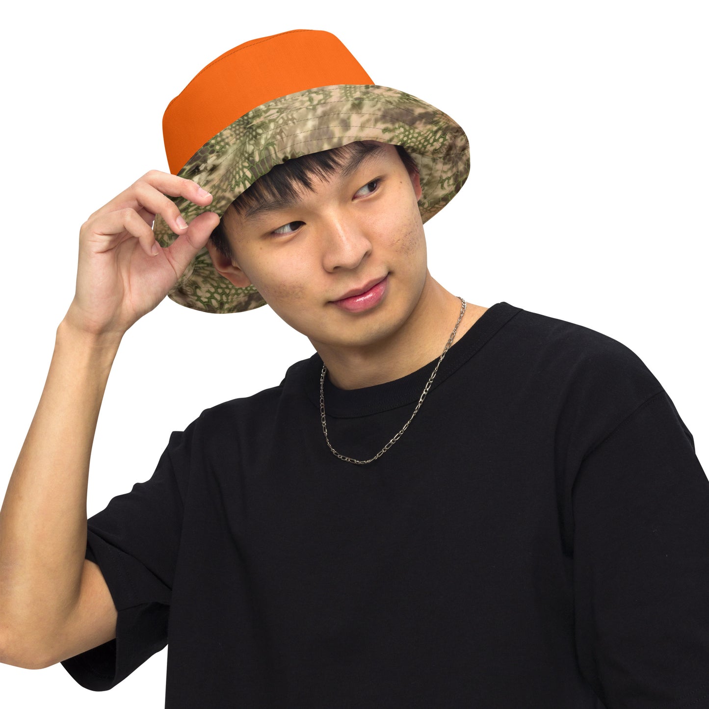 Dry Country Camo and Hunter's Orange Reversible Bucket Hat