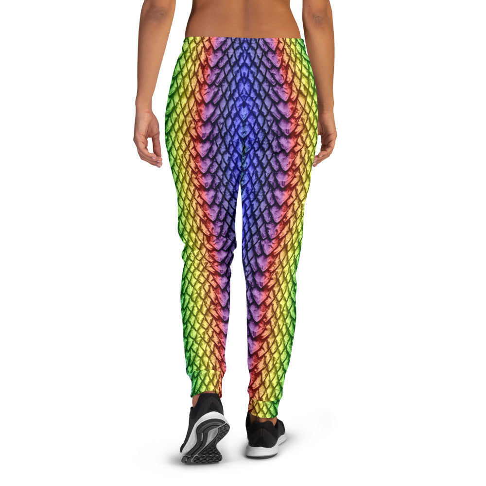 Rainbow Dragon Scale Women's Slim Fit Joggers