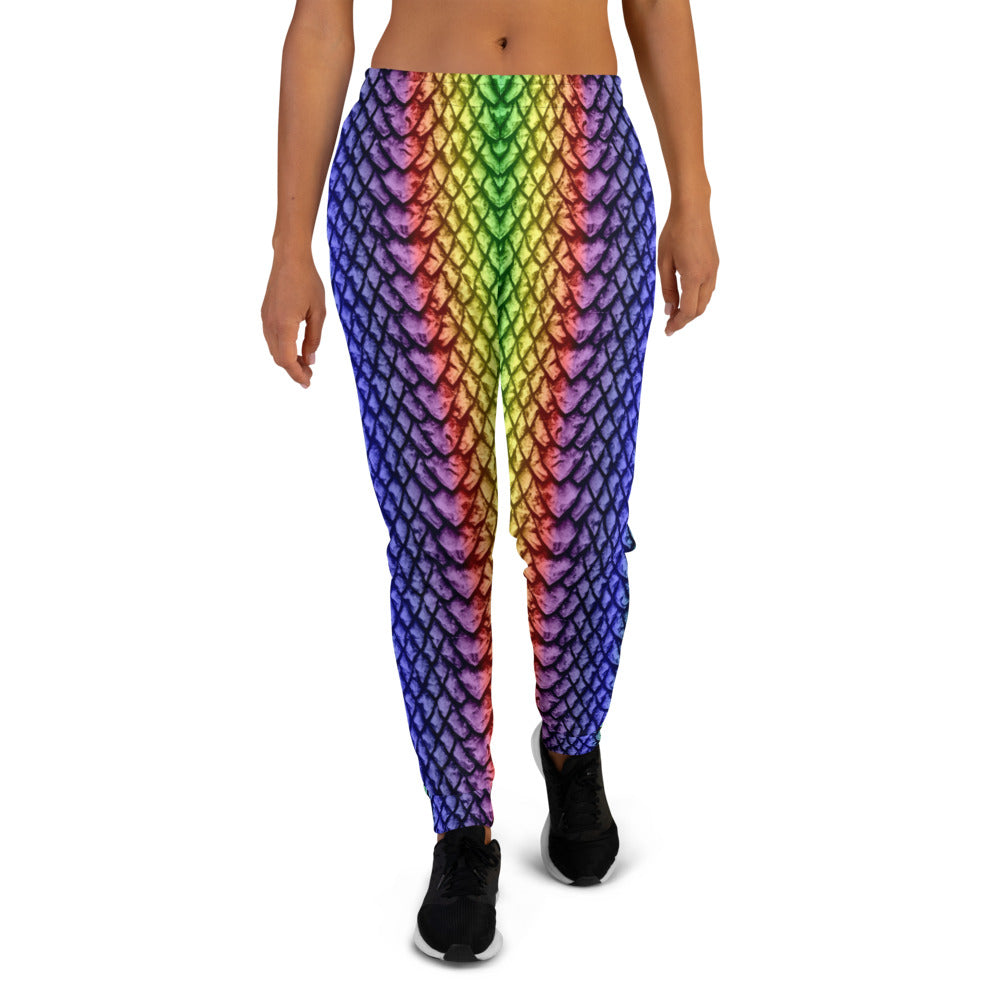 Rainbow Dragon Scale Women's Slim Fit Joggers