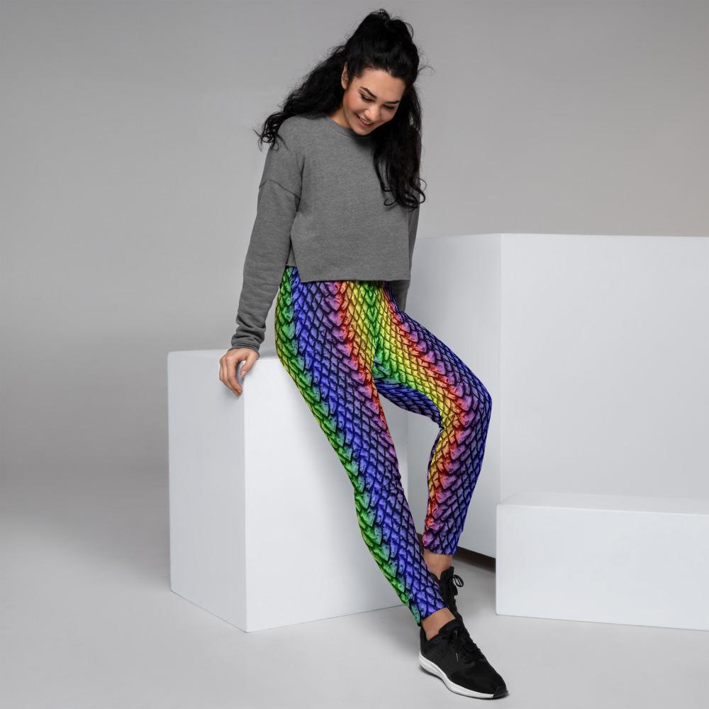 Rainbow Dragon Scale Women's Slim Fit Joggers